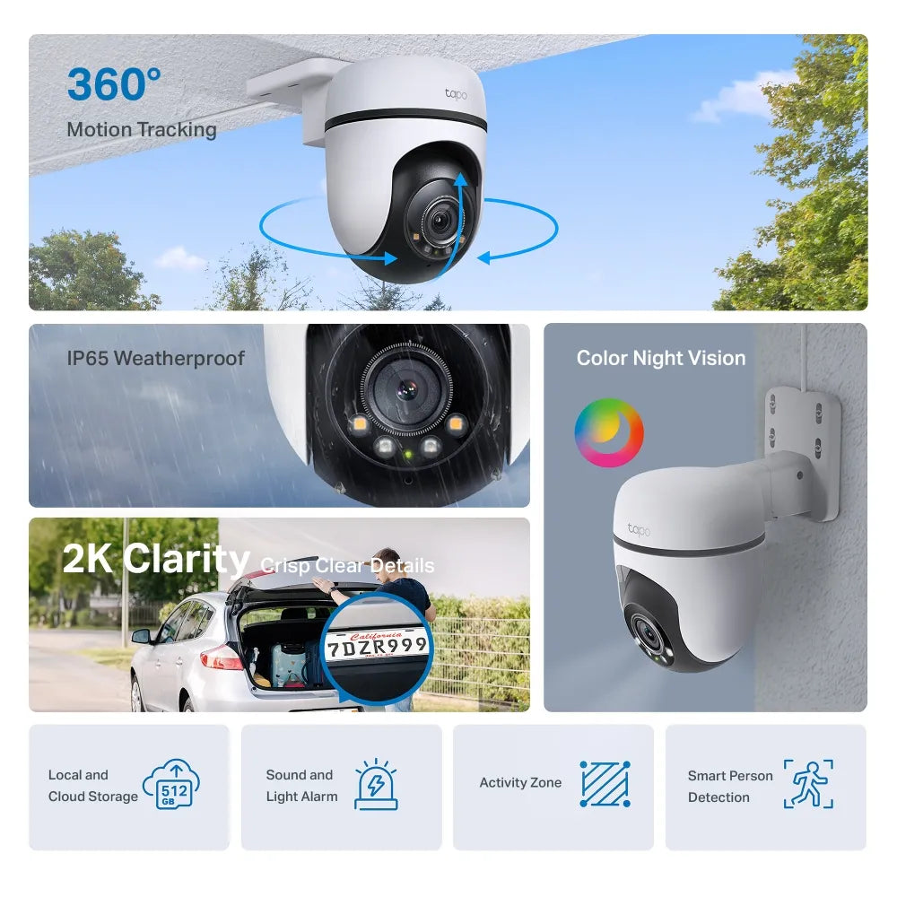TP-Link Tapo C510W Outdoor Pan/Tilt Security WiFi Camera - متجر TT Tab للتقنيات الحديثة