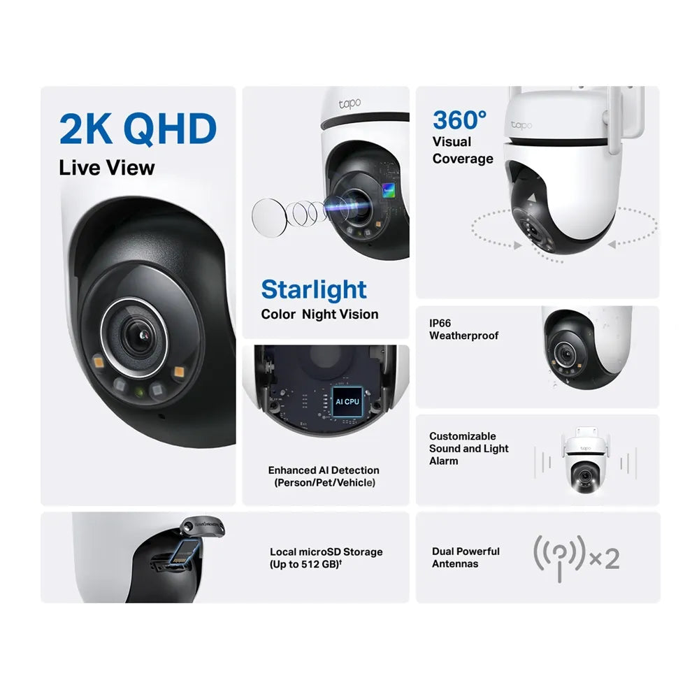 TP-Link Tapo C520WS Outdoor Pan/Tilt Security Wi-Fi Camera - للتقنيات الحديثة TT TAB متجر