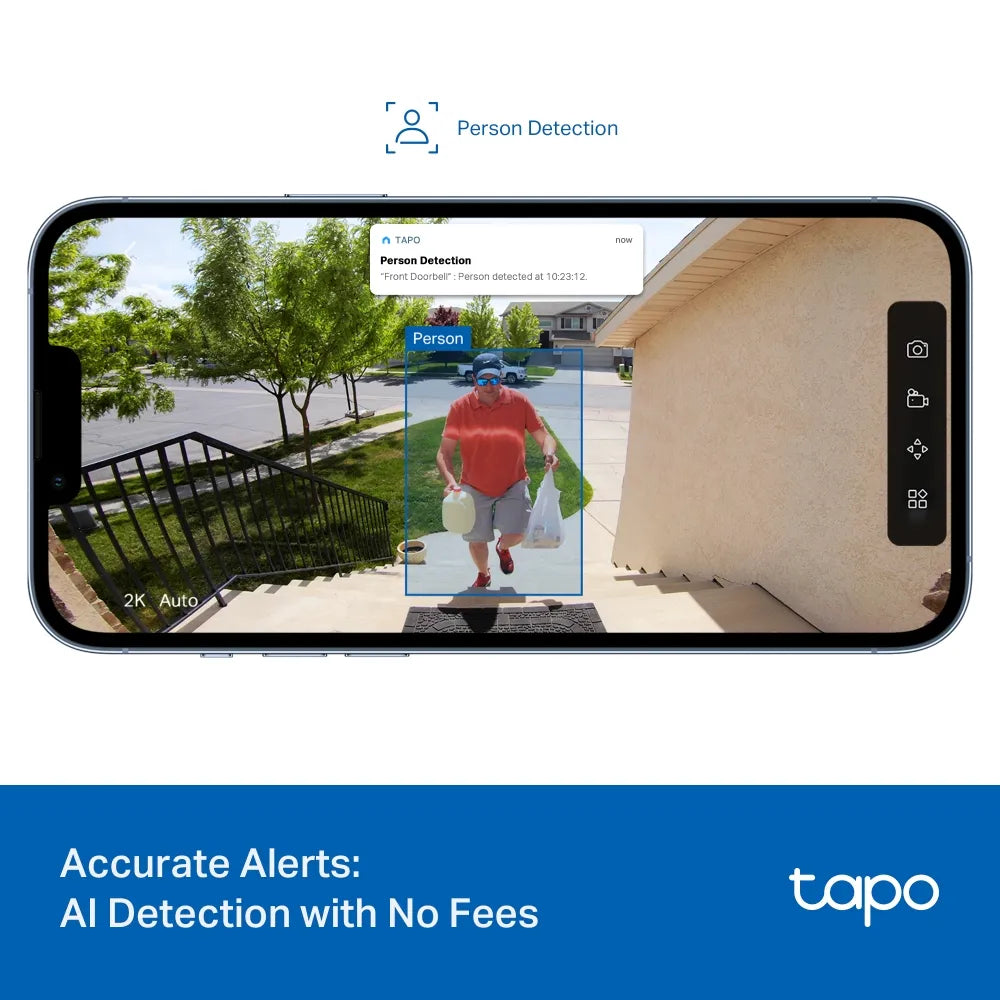 TP-Link Tapo D205 2K 3MP Wire-Free Smart Video Doorbell Mini - متجر TT Tab للتقنيات الحديثة