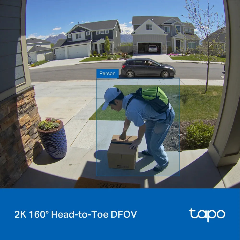 TP-Link Tapo D210 2K 3MP Wire-Free Smart Video Doorbell with Wi-Fi Chime and Color Night Vision - متجر TT Tab للتقنيات الحديثة