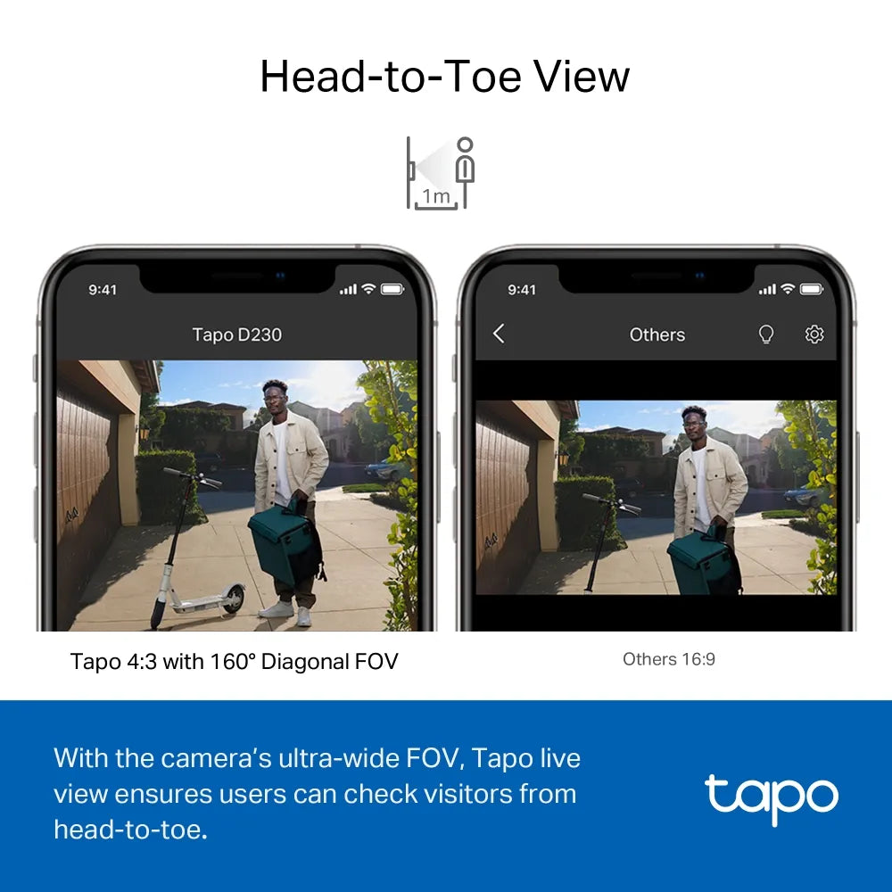 TP-Link Tapo D230S1 2K 5MP Smart Battery Video Doorbell Camera Kit with H200 Hub - متجر TT Tab للتقنيات الحديثة