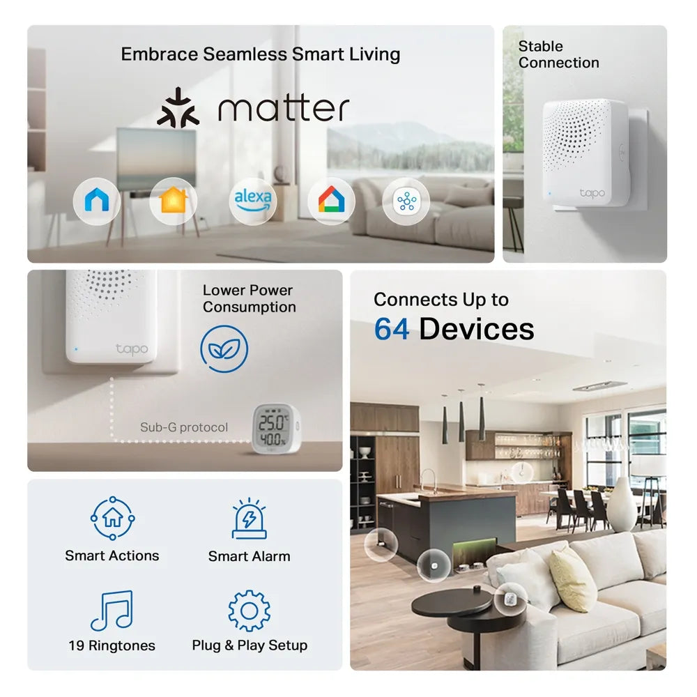 TP-Link Tapo H100 Smart Hub with Chime - للتقنيات الحديثة TT TAB متجر