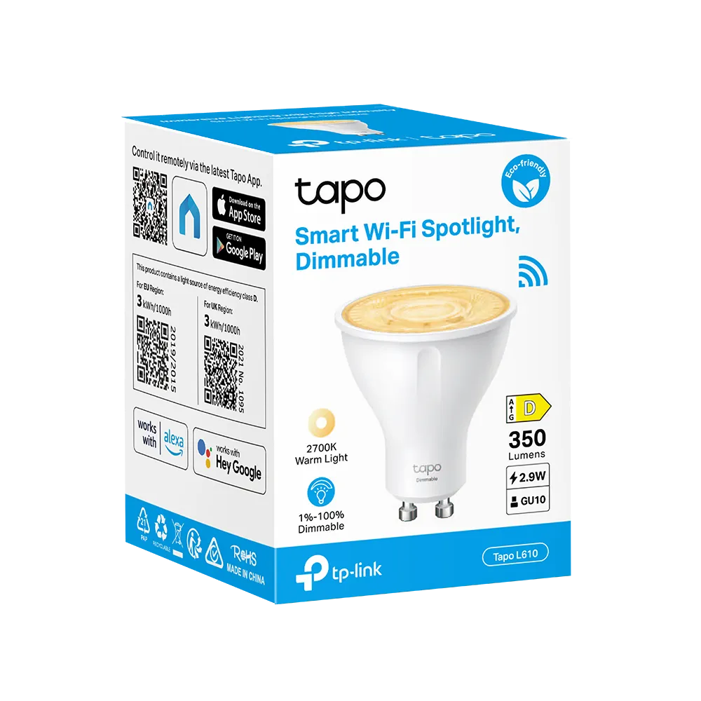 TP-Link Tapo L610 Smart Wi-Fi Spotlight Dimmable 1-Pack - للتقنيات الحديثة TT TAB متجر