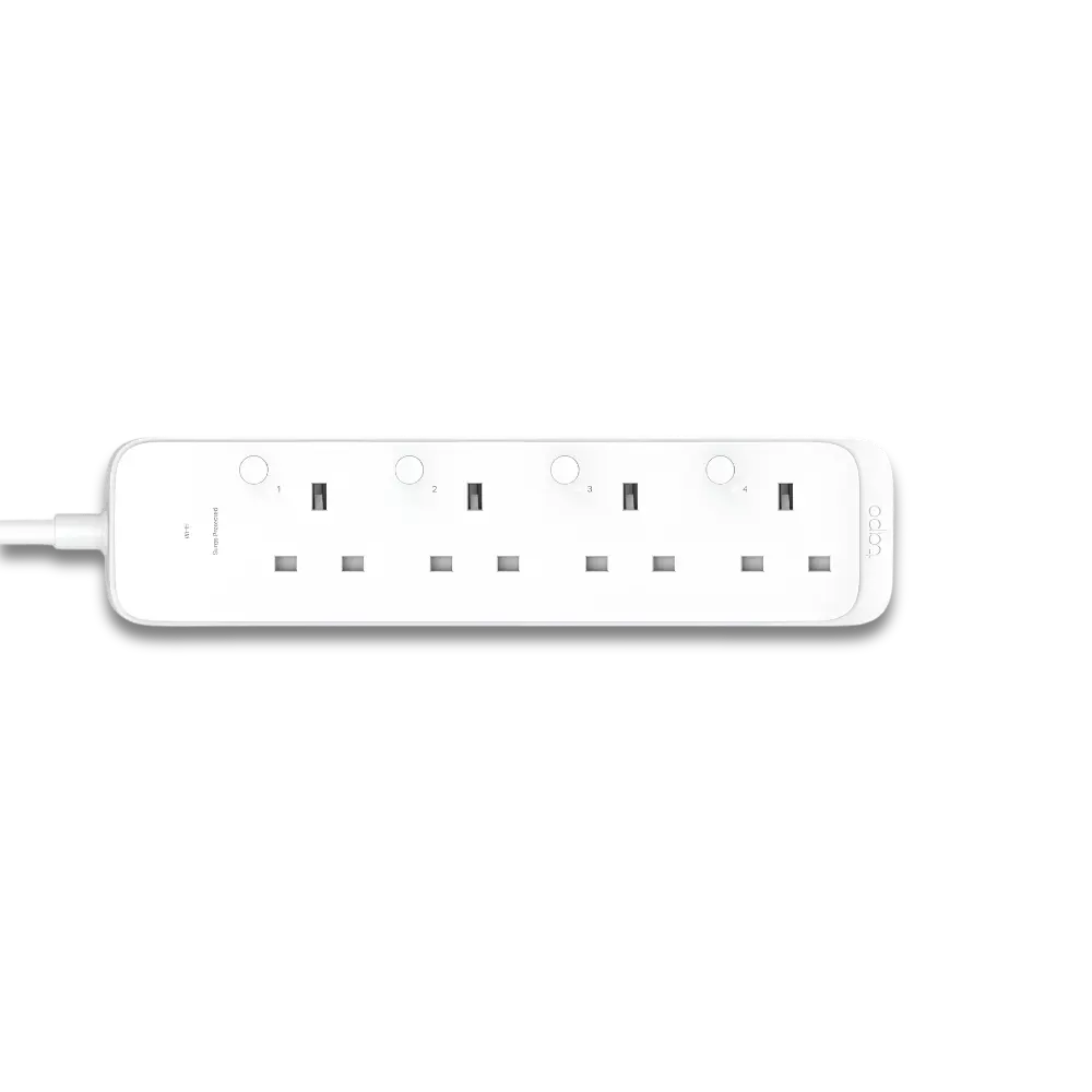 TP-Link Tapo P304M Matter Smart Wi-Fi Power Strip with 4 UK Outlets and Individual On/Off Switches - Individual Outlet Control