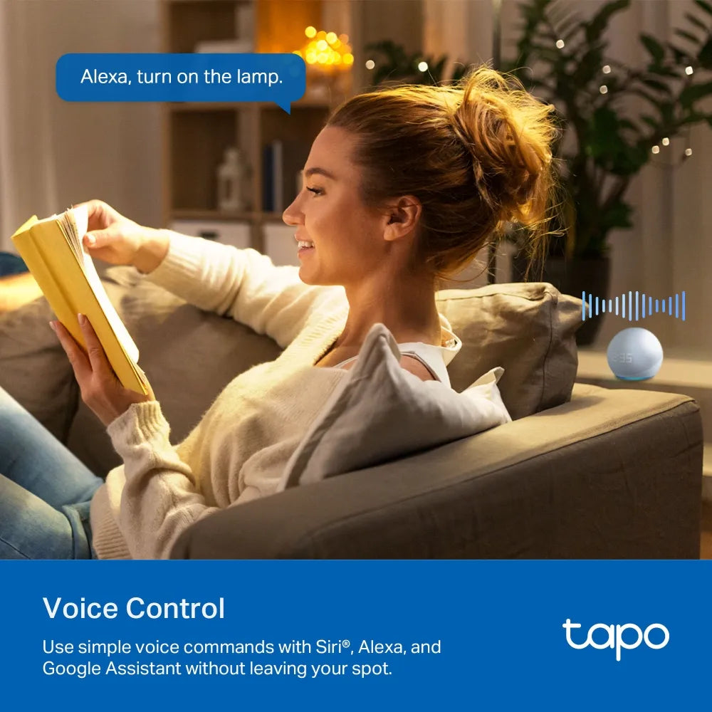 TP-Link Tapo P304M Matter Smart Wi-Fi Power Strip with 4 UK Outlets and Individual On/Off Switches - Individual Outlet Control