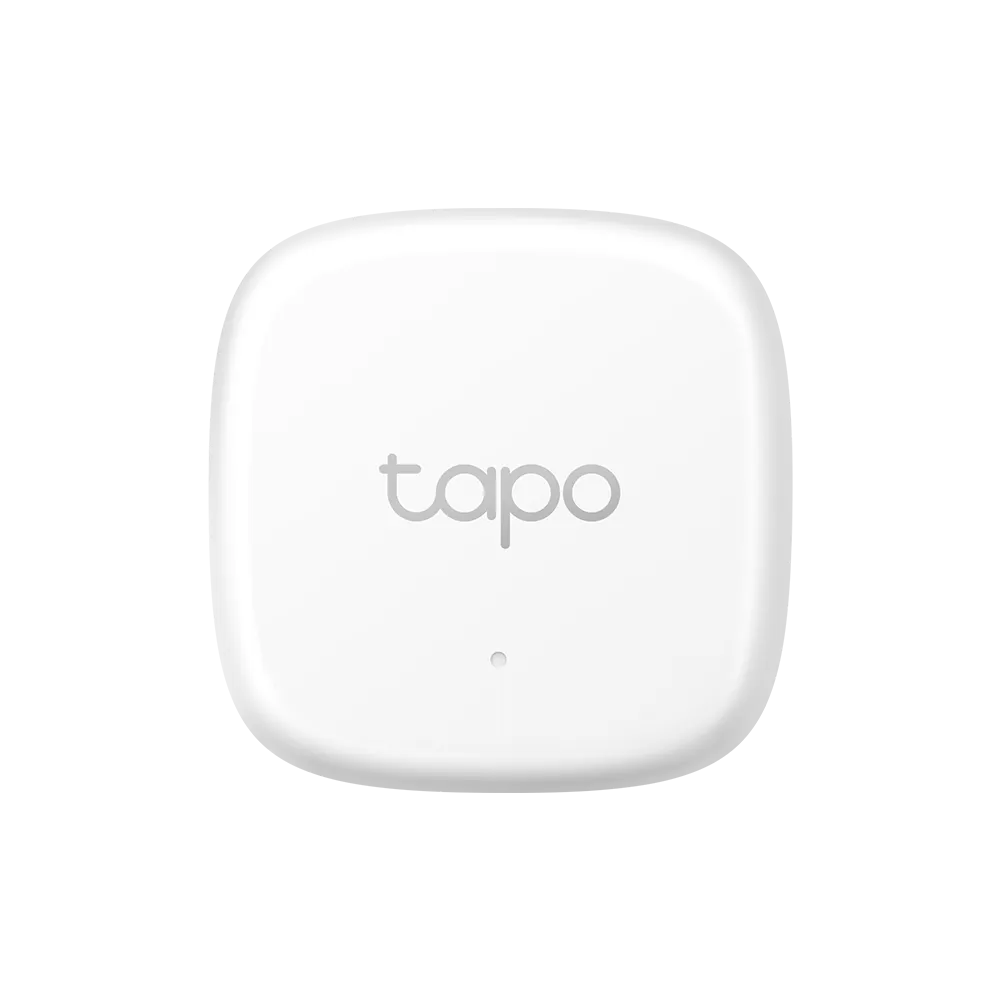 TP-Link Tapo T310 Smart Temperature & Humidity Sensor in white color with the 'Tapo' logo on the front.