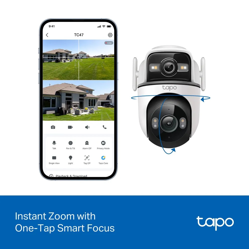 TP-Link Tapo TC47 Dual-Lens 2K 3MP Outdoor Pan/Tilt Security Wi-Fi 6 Camera - متجر TT Tab للتقنيات الحديثة