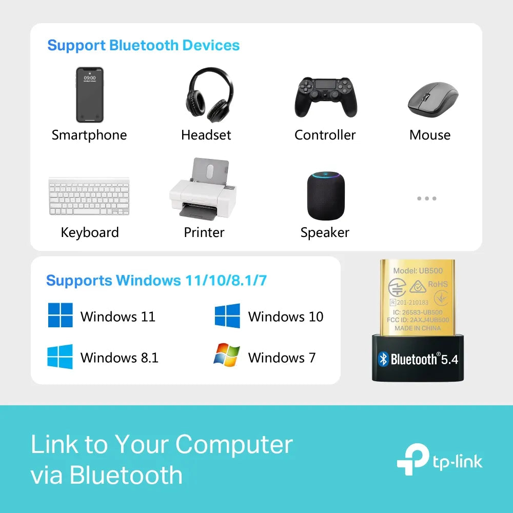 TP-Link UB500 Bluetooth 5.4 Nano USB Adapter - متجر TT Tab للتقنيات الحديثة