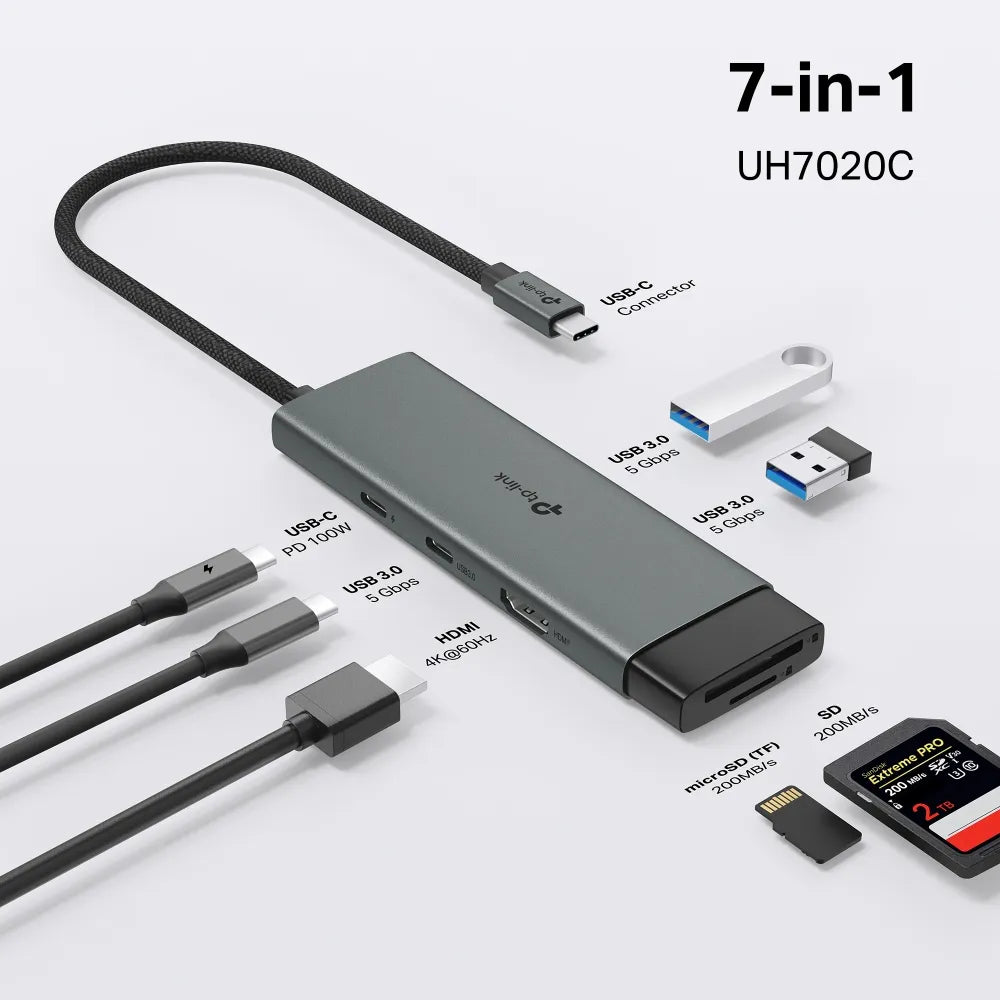 TP-Link UH7020C USB Type-C 7-in-1 Hub - متجر TT Tab للتقنيات الحديثة
