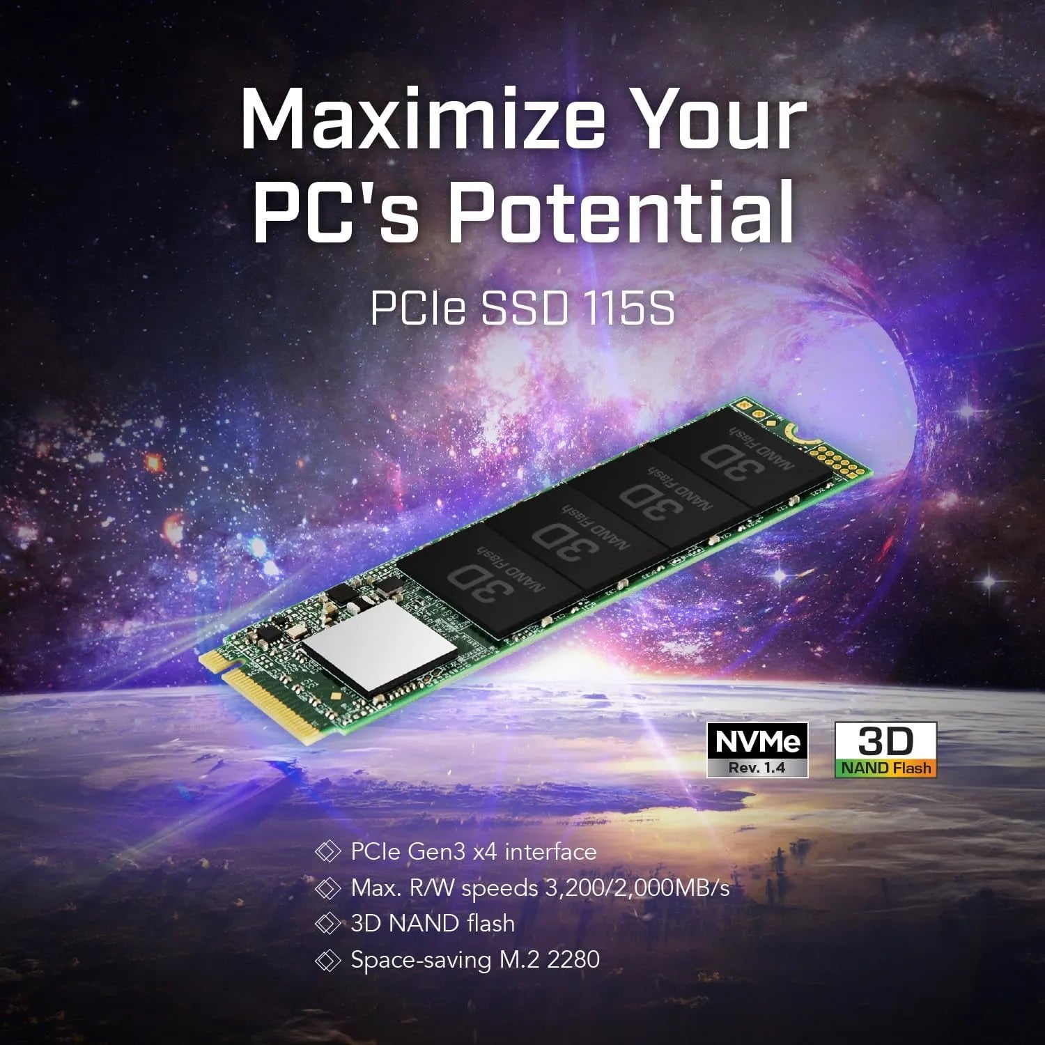 Transcend 115S SSD NVMe Gen4 - متجر TT Tab للتقنيات الحديثة