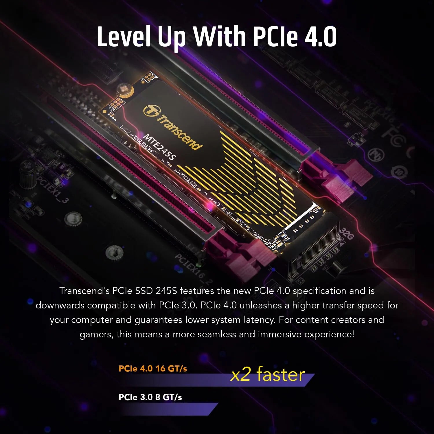 Transcend 245S SSD NVMe Gen4 with Graphene Heat-Spreading Sticker - متجر TT Tab للتقنيات الحديثة