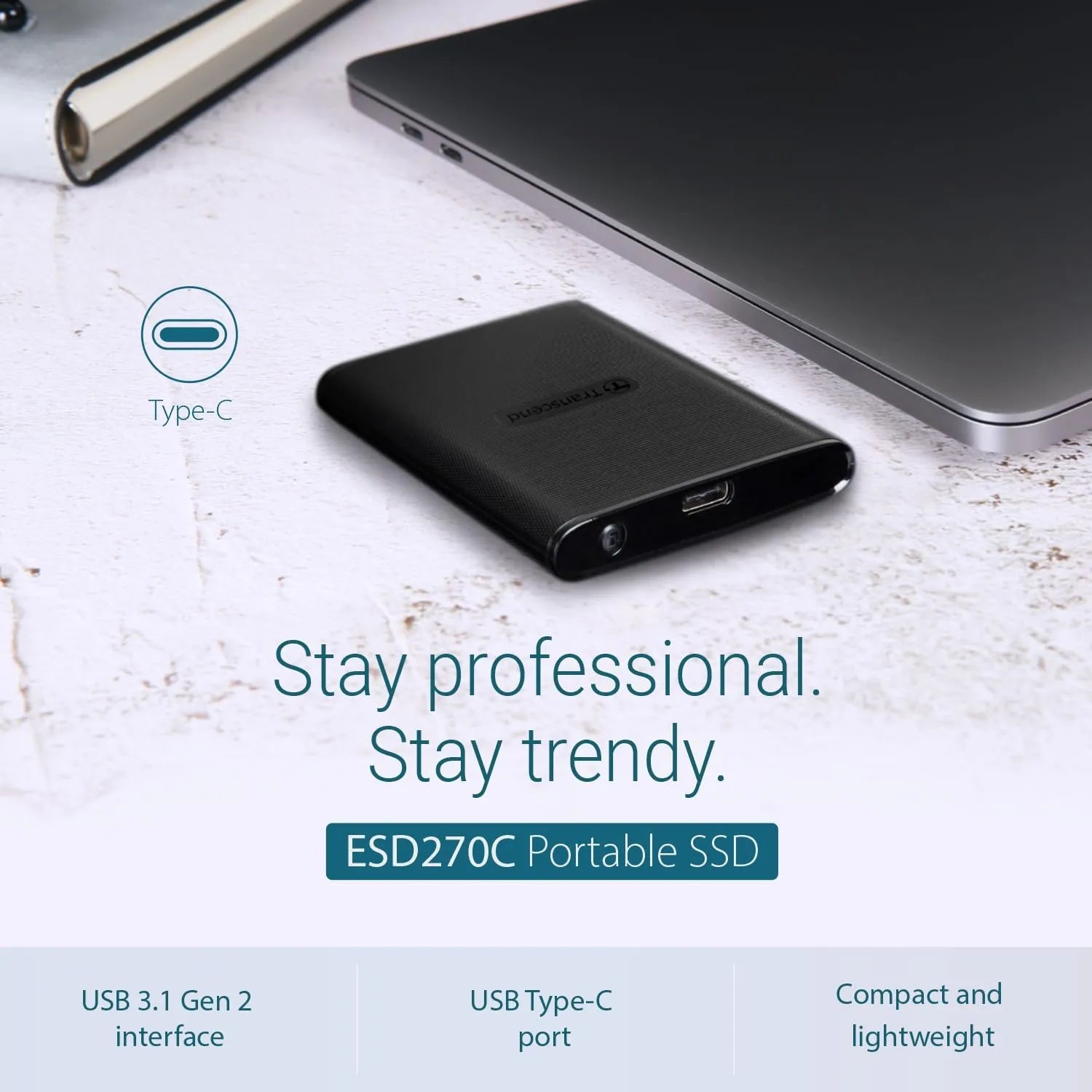 Transcend ESD270C Portable SSD - متجر TT Tab للتقنيات الحديثة