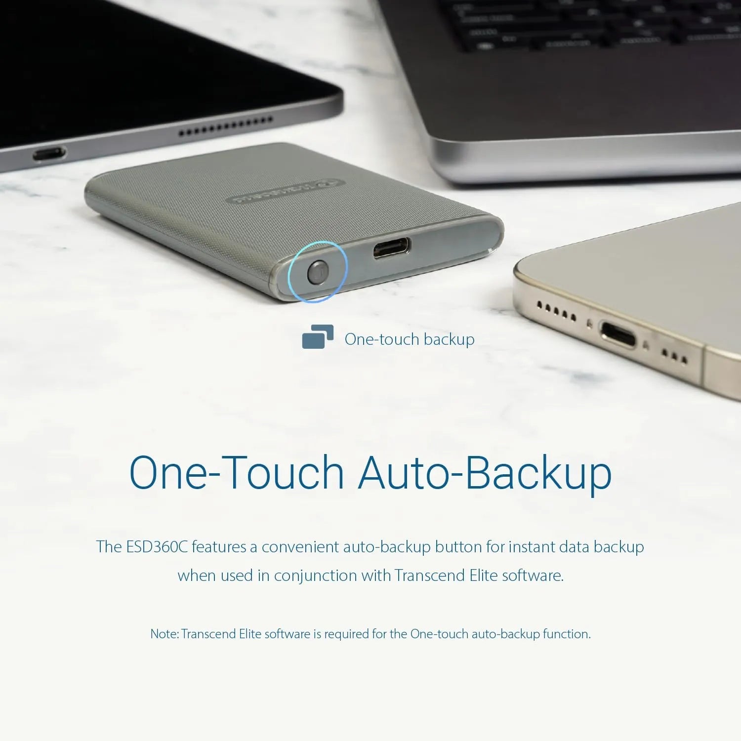 Transcend ESD360C Portable SSD Speed up to 2000MB/s - متجر TT Tab للتقنيات الحديثة
