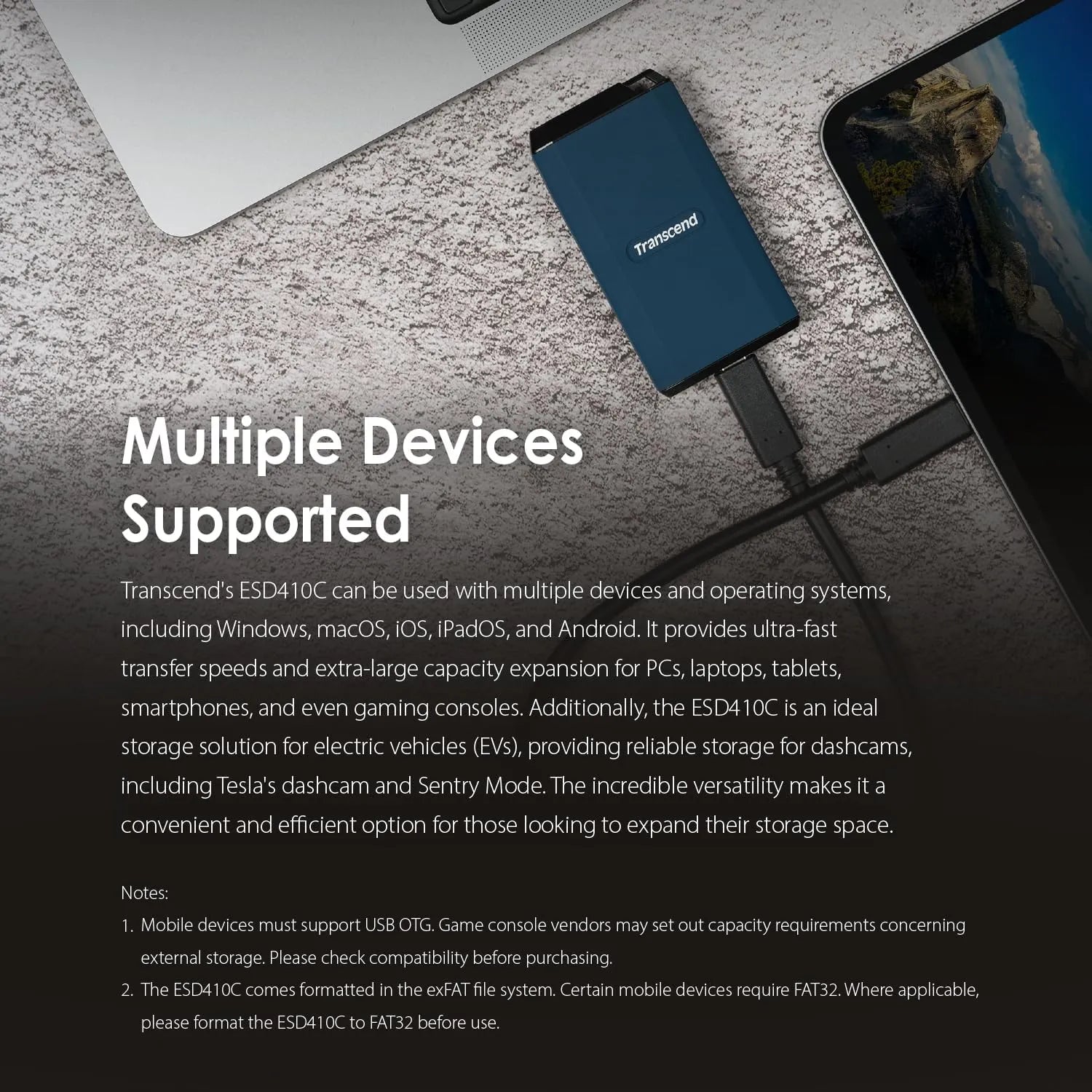 Transcend ESD410C 2000MB/s Portable SSD - متجر TT Tab للتقنيات الحديثة