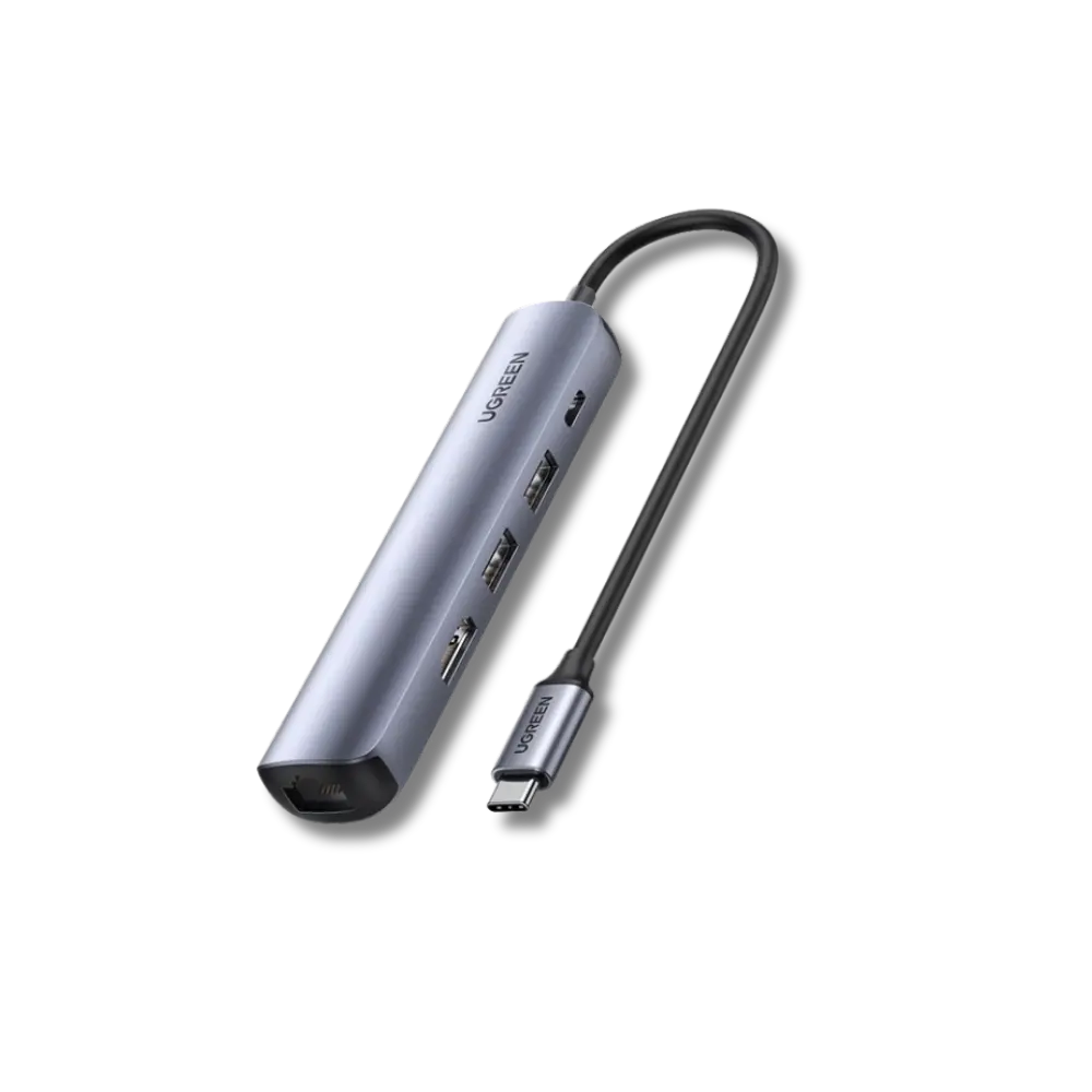 UGREEN 10919 5-in-1 USB-C Hub with 4K@60Hz HDMI & Gigabit Ethernet & 100W PD Input - متجر TT Tab للتقنيات الحديثة