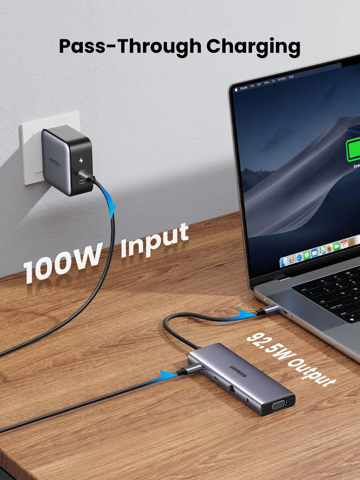 UGREEN 15601 10-in-1 USB-C Docking Station with 4K@30Hz HDMI & VGA & Gigabit Ethernet & 100W PD Input - متجر TT Tab للتقنيات الحديثة