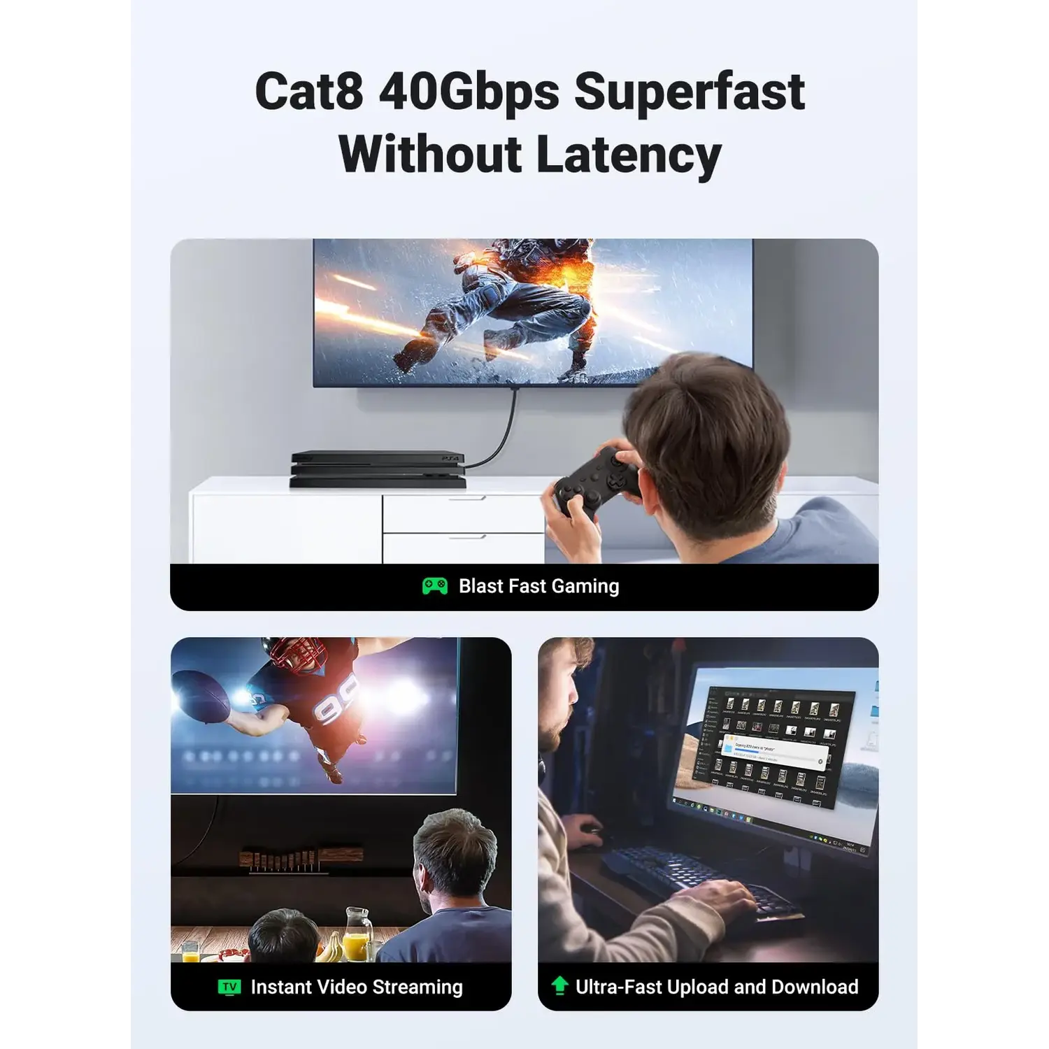 UGREEN Cat 8 F/FTP 40Gbps 2000MHz Ethernet Cable  - متجر TT Tab للتقنيات الحديثة
