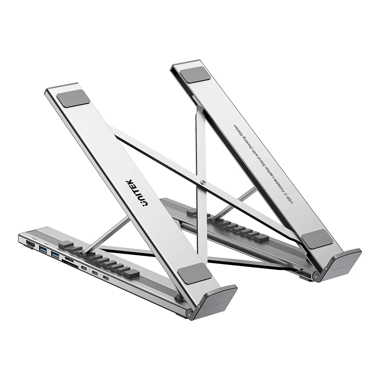 Unitek D1137AGY01 USB-C Foldable Laptop Stand with Docking Station - متجر TT Tab للتقنيات الحديثة