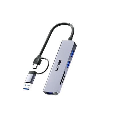 Unitek H1320A uHUB P5+ 5-in-1 USB 5Gbps Hub with SD and Micro SD Card Reader