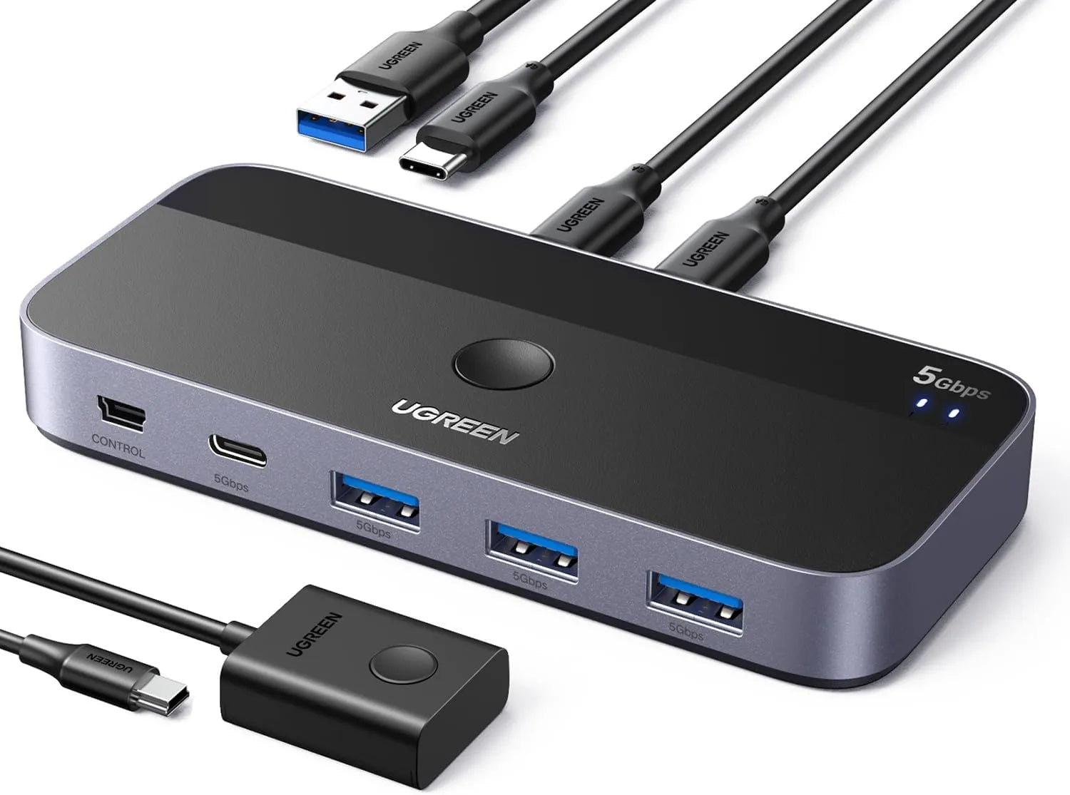 Ugreen 25098 USB 3.0 Sharing Switch 2 in 4 Out with Type-C