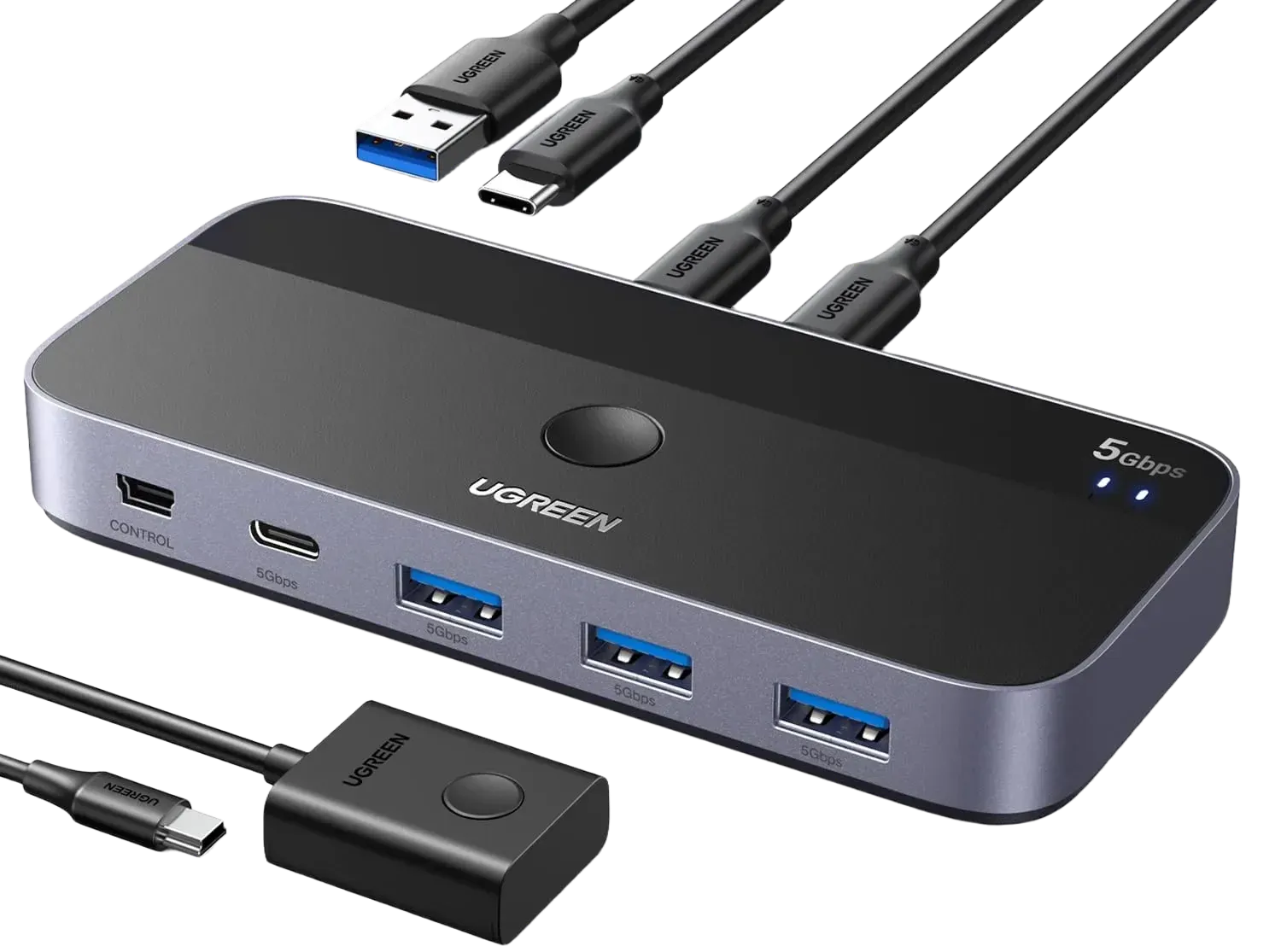 Ugreen 25098 USB 3.0 Sharing Switch 2 in 4 Out with Type-C - للتقنيات الحديثة TT TAB متجر