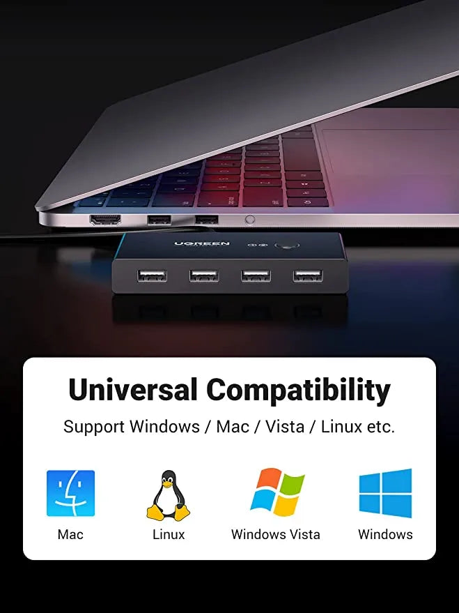 Ugreen 30767 USB 2.0 Sharing Switch 2 in 4 Out