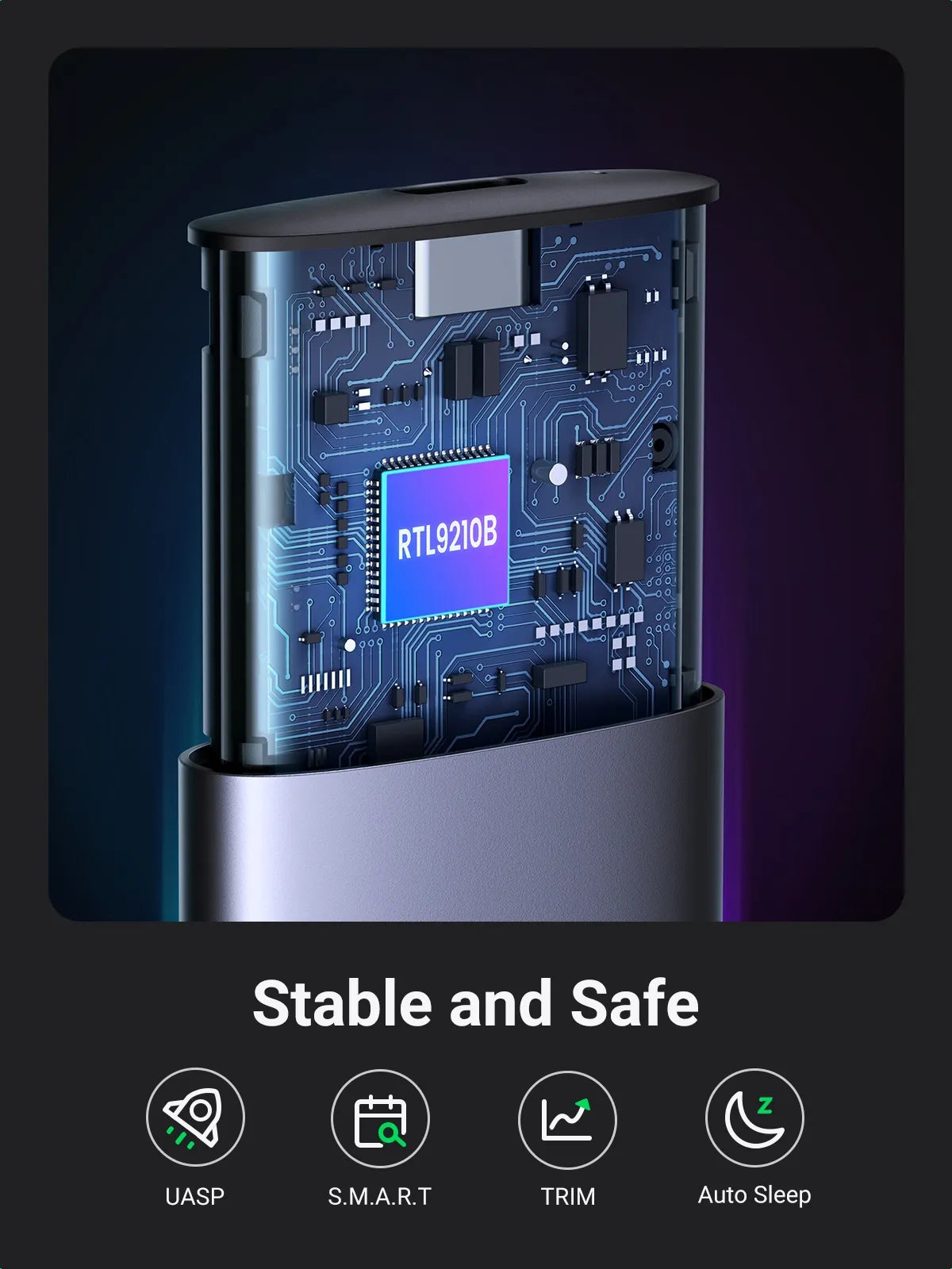 Ugreen CM400 90264 M.2 SATA/ NVMe Enclosure - متجر TT Tab للتقنيات الحديثة