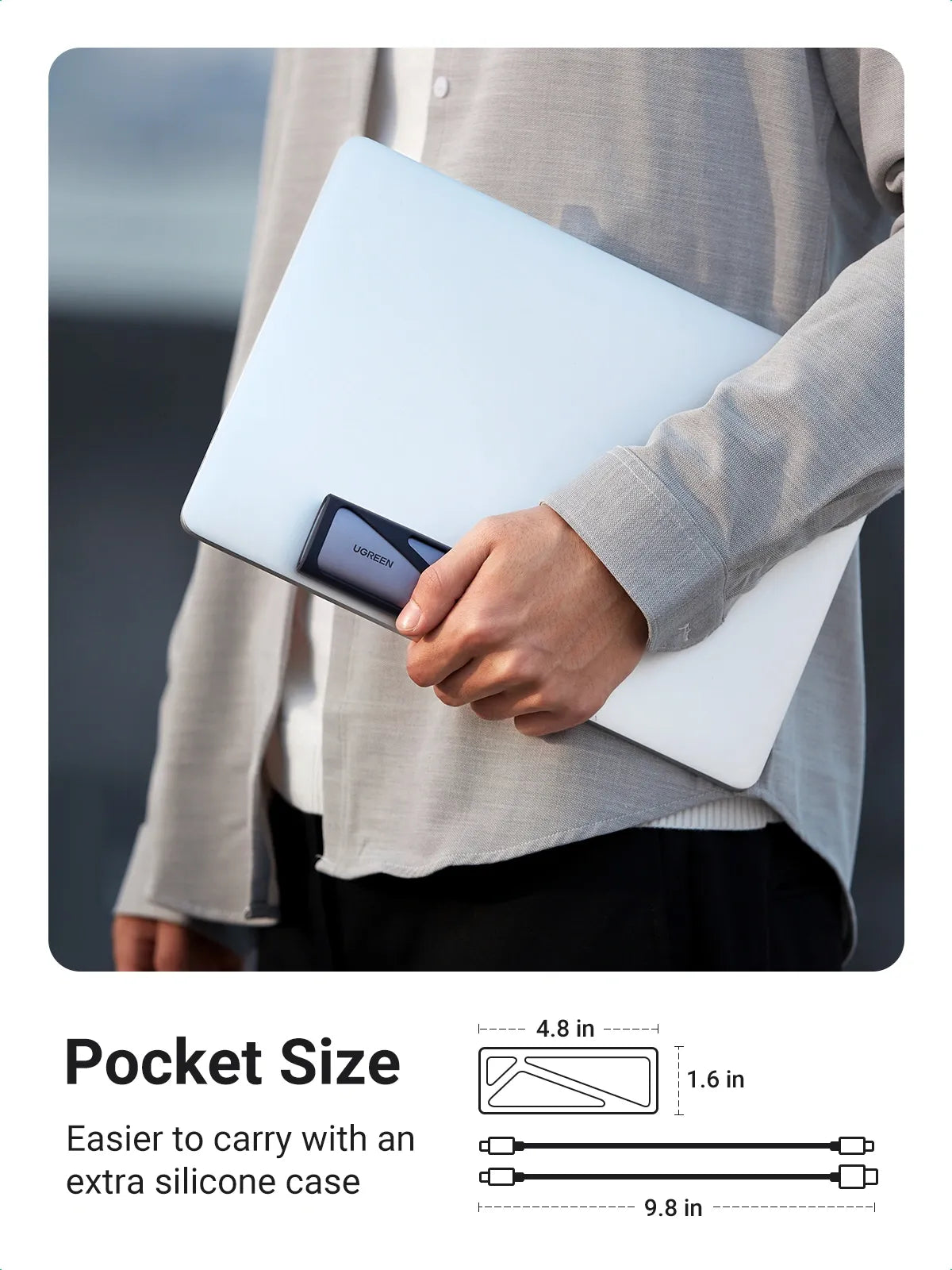 Ugreen CM400 90264 M.2 SATA/ NVMe Enclosure - متجر TT Tab للتقنيات الحديثة