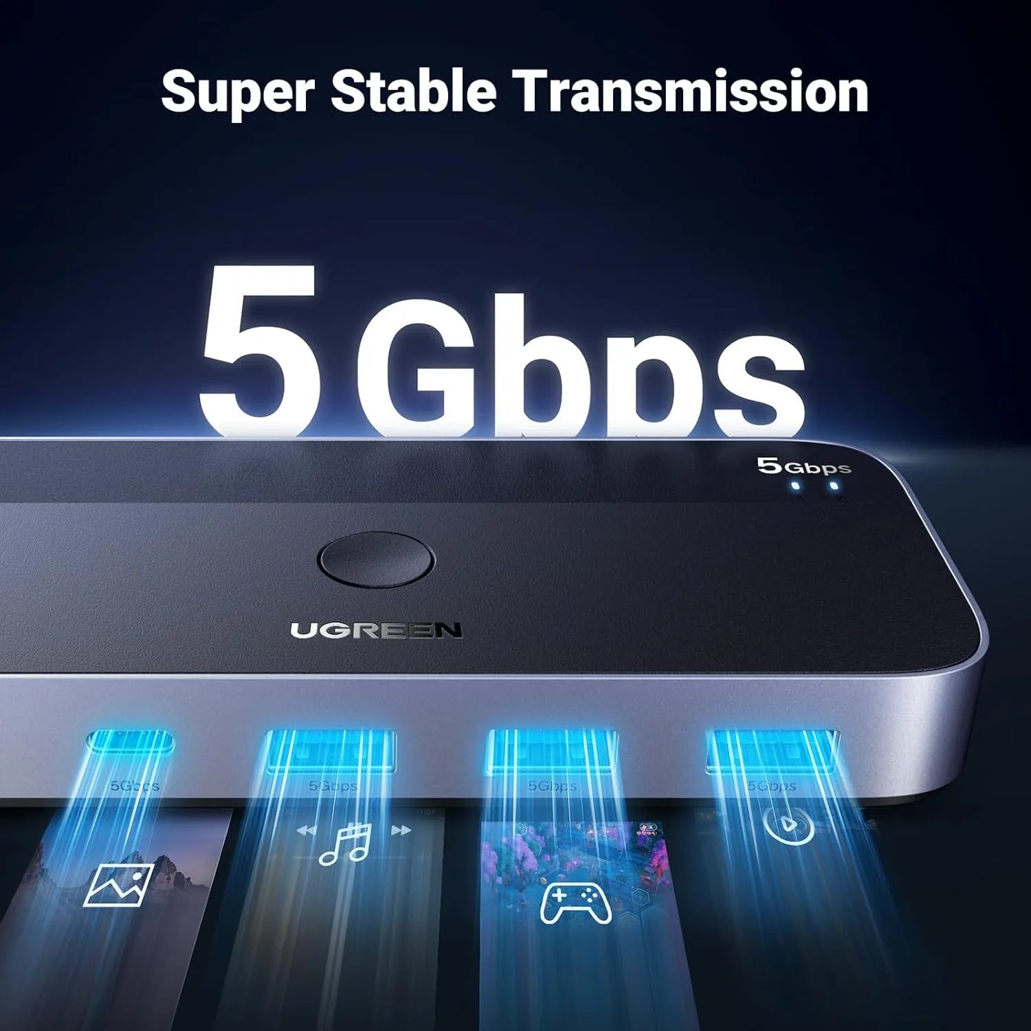 Ugreen CM662 15705 USB 3.0 Sharing Switch 2 in 4 Out Type-A Cable - متجر TT Tab للتقنيات الحديثة