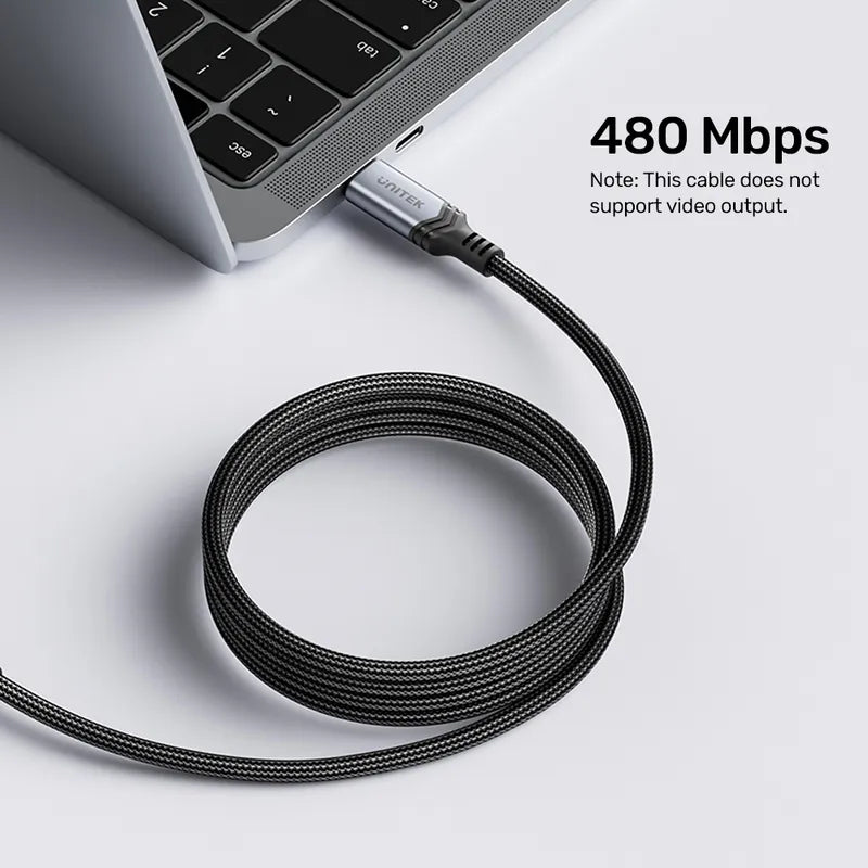Unitek C14110GY-2M Type-C to Type-C Power Delivery 3.1 Charging Cable 240W