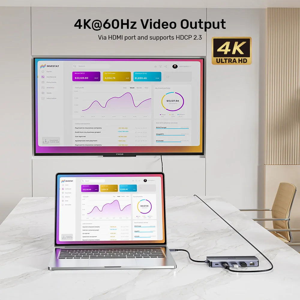 Unitek D1120A01 6-in-1 USB-C Hub with M.2 SSD Enclosure