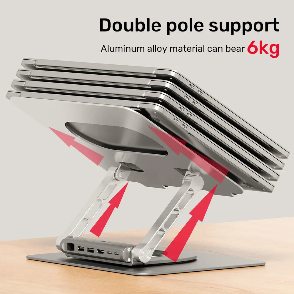 Unitek D1109B Laptop Stand with Detachable USB-C Hub