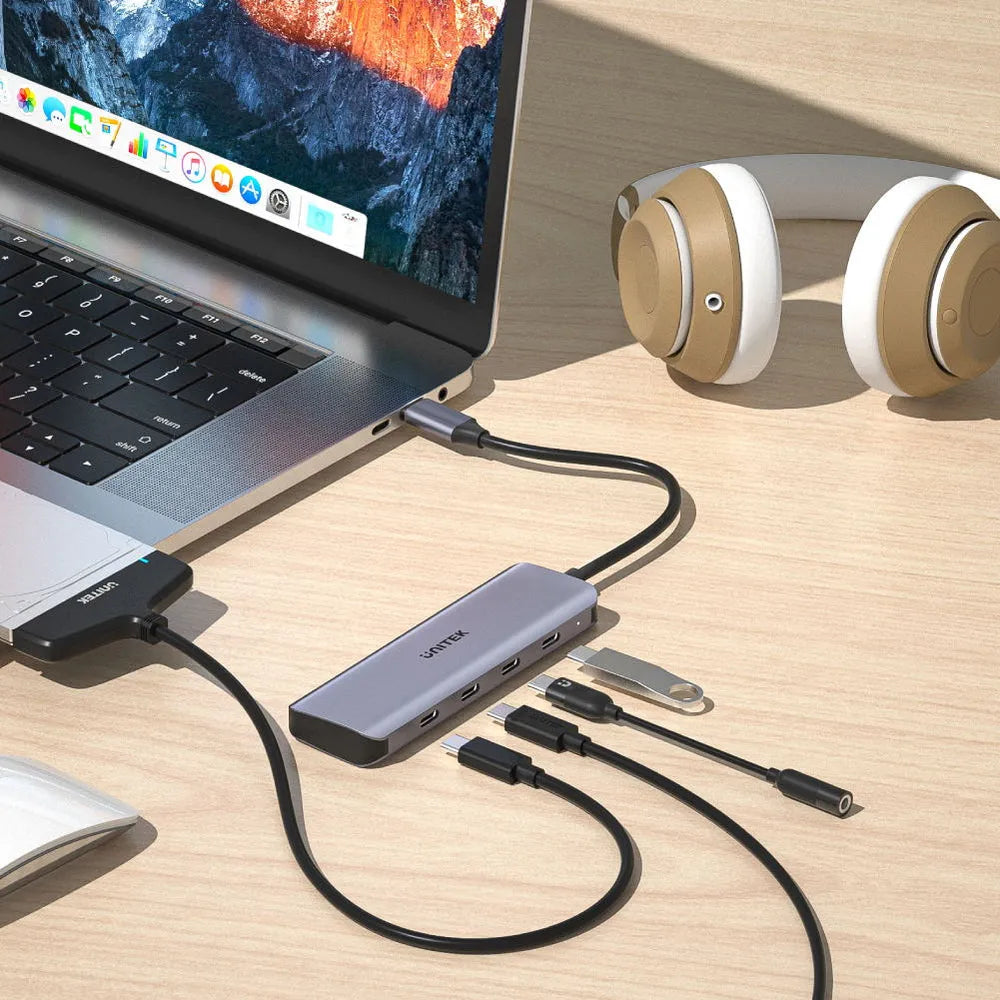 Unitek H1107K uHUB Q4 Next 4-Ports USB-C Hub - متجر TT Tab للتقنيات الحديثة