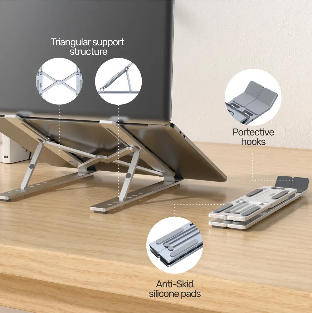Unitek OT155SL Mechanical Foldable Laptop Stand - للتقنيات الحديثة TT TAB متجر