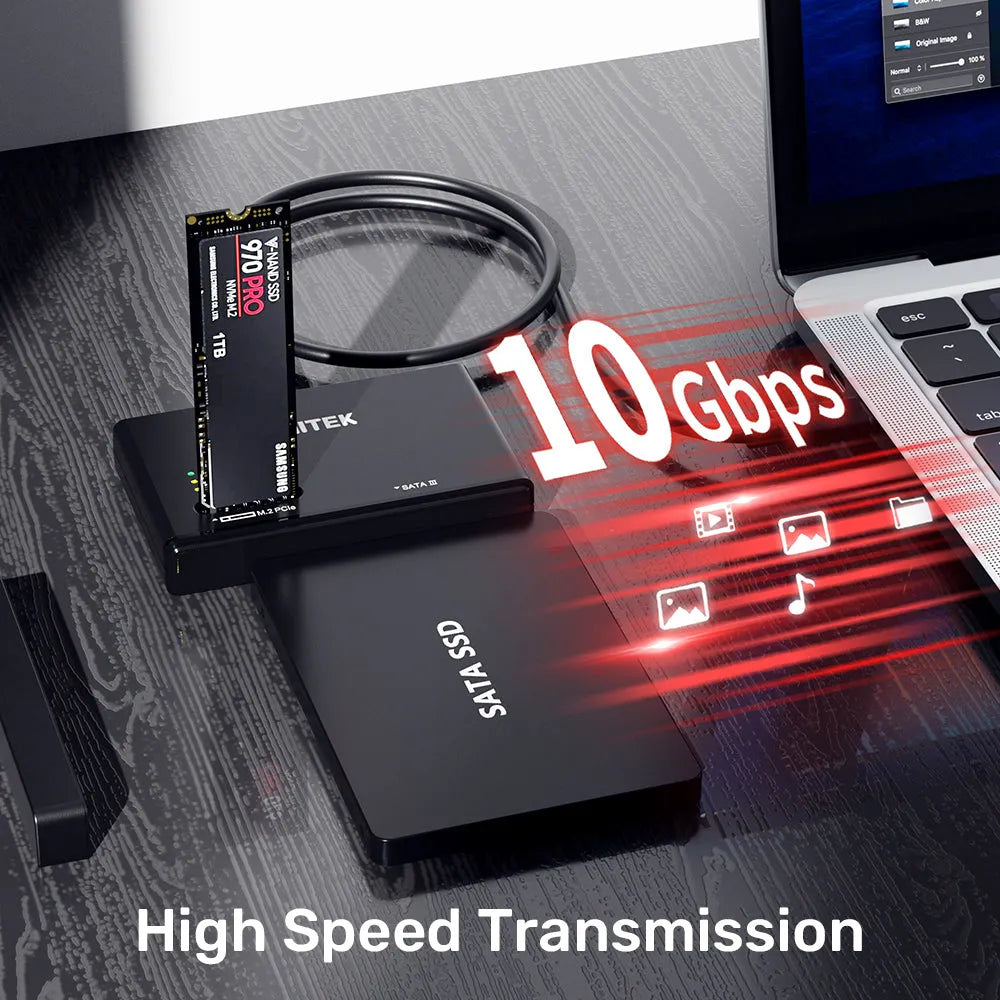 Unitek S1232A01 SSD M.2 NVMe and SATA 2.5/3.5 Enclosure Adapter - متجر TT Tab للتقنيات الحديثة