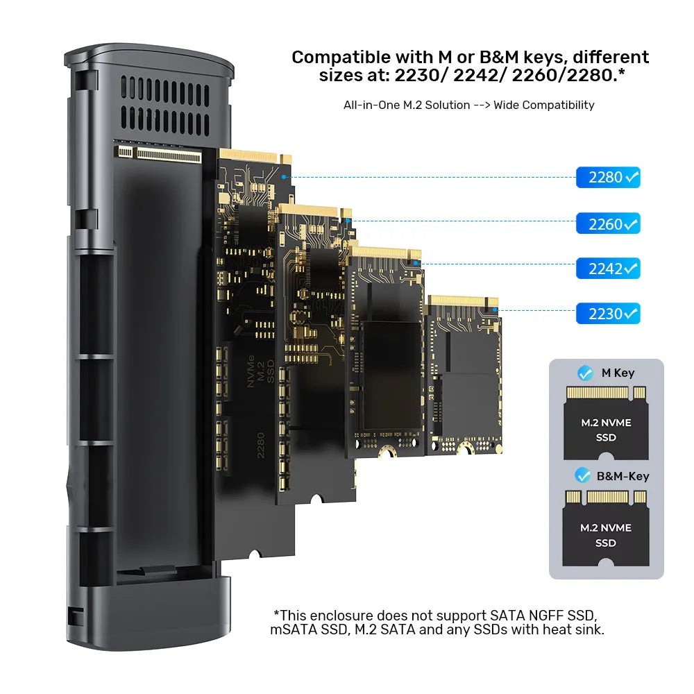Unitek S1241B01 M.2 PCIe NVMe SSD Enclosure Support up to 8TB - للتقنيات الحديثة TT TAB متجر