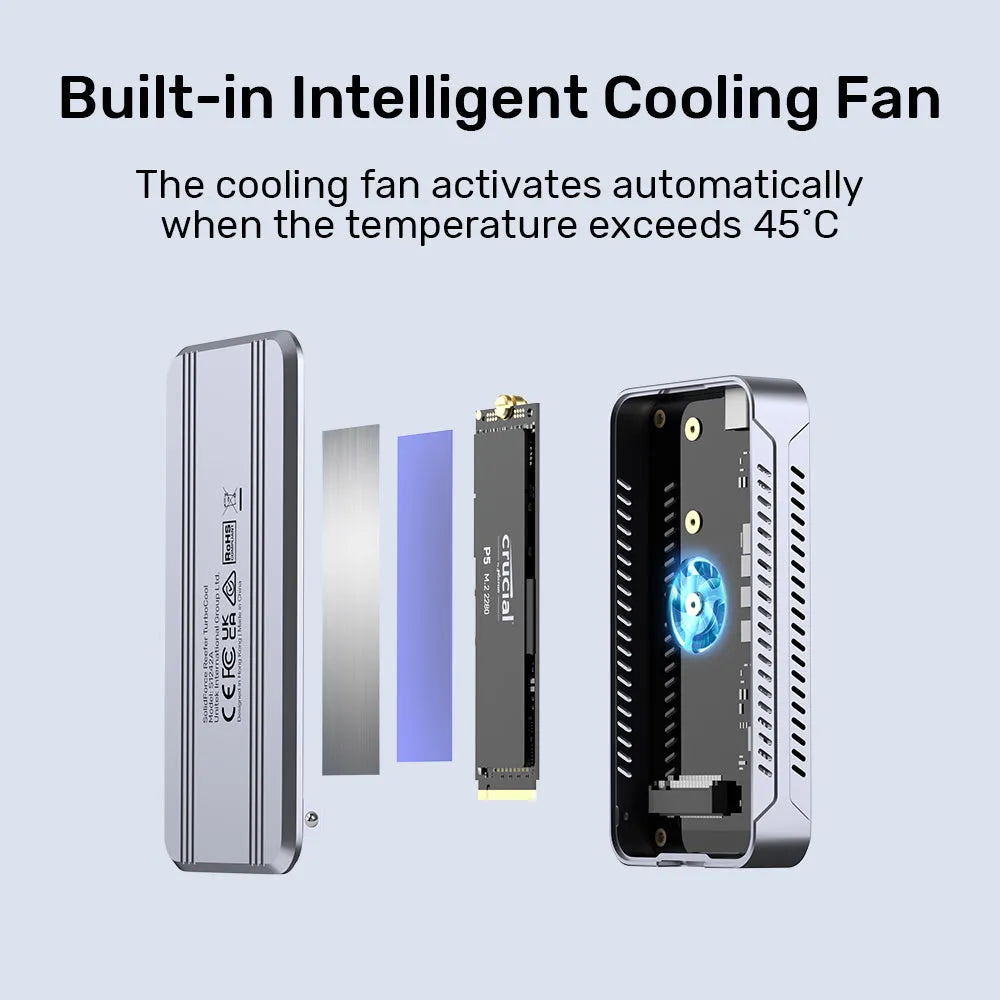 Unitek S1242AGY01 USB4 40Gbps M.2 SSD Enclosure with Cooling Fan - متجر TT Tab للتقنيات الحديثة