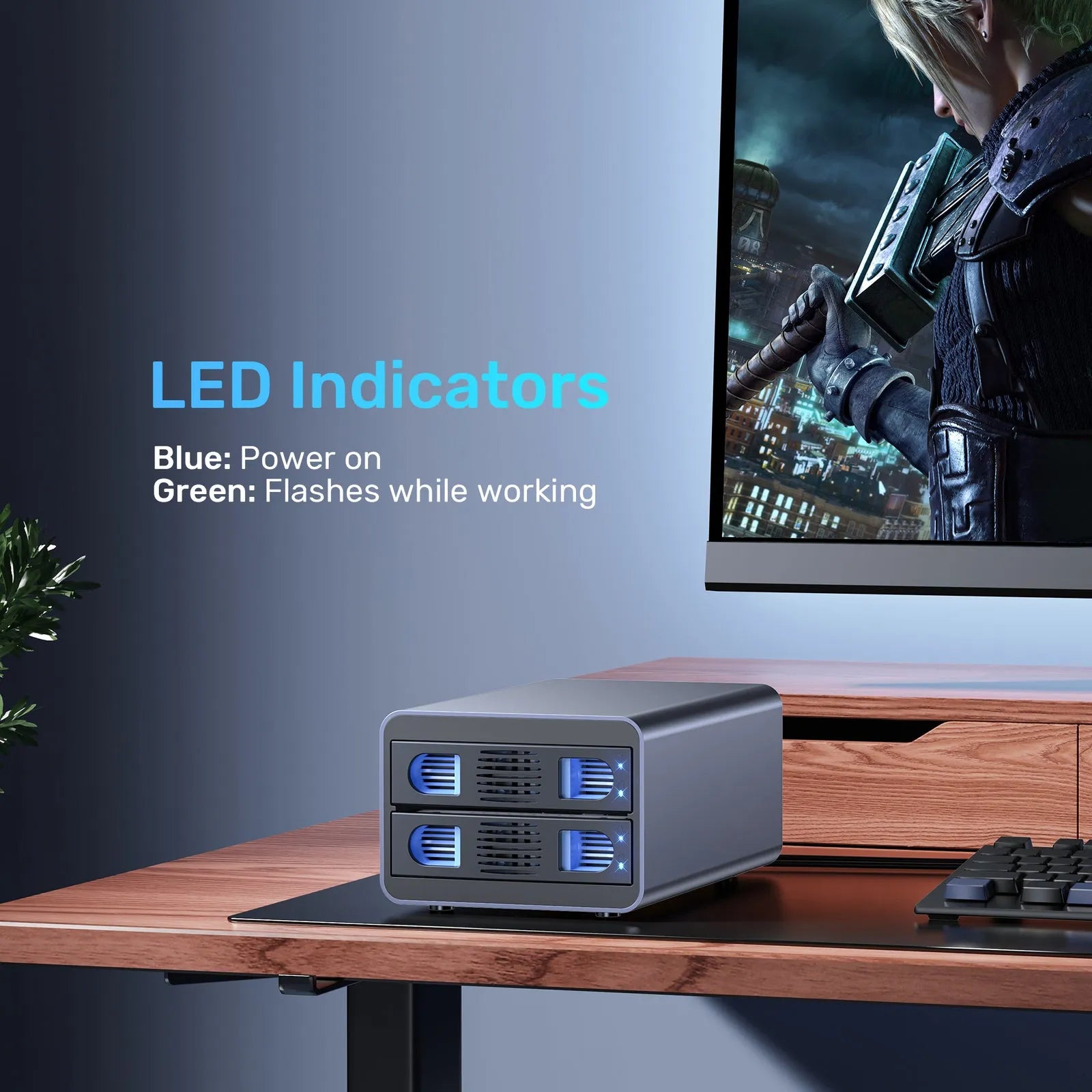 Unitek S1308C 2 Bay USB-C RAID External Hard Drive Enclosure