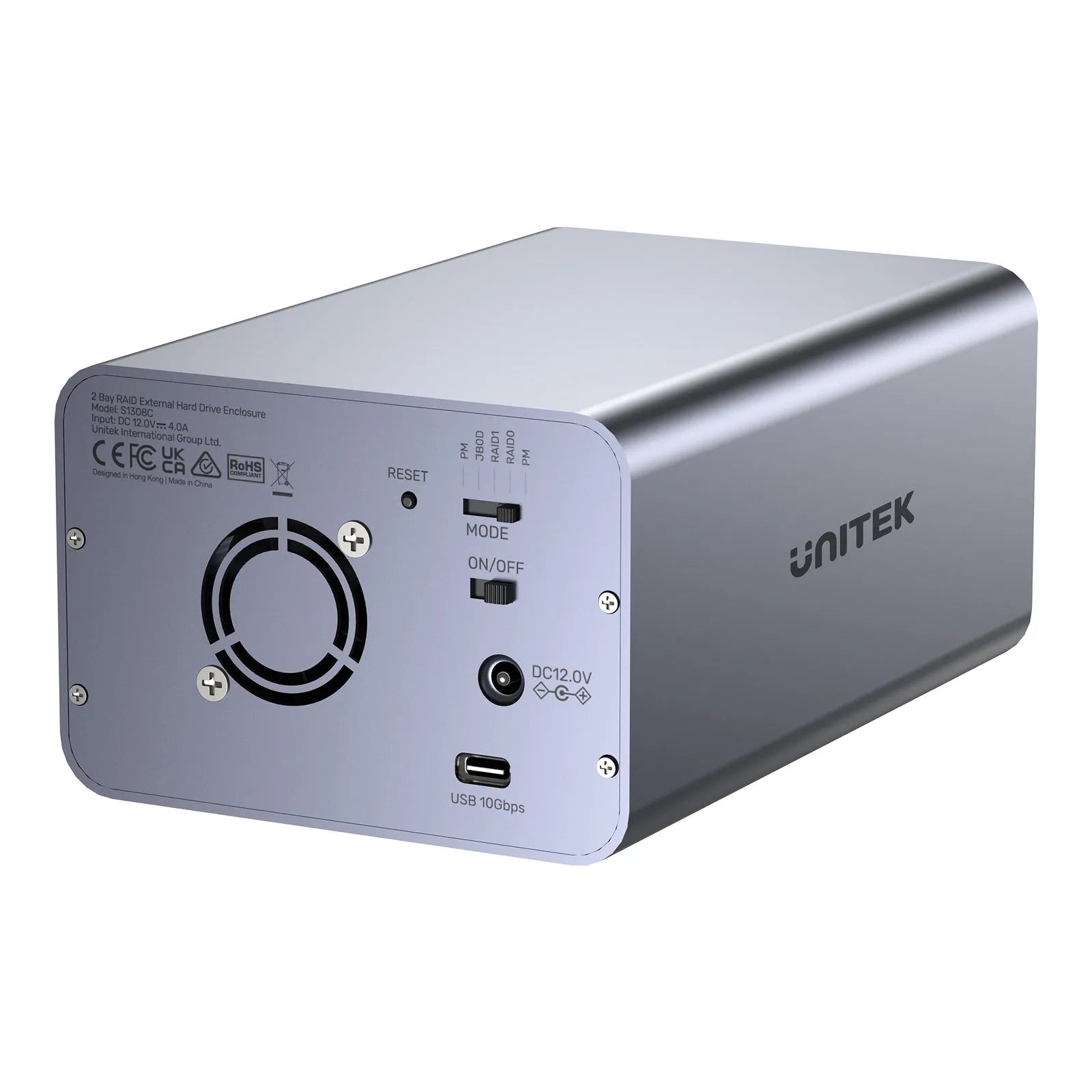 Unitek S1308C 2 Bay USB-C RAID External Hard Drive Enclosure