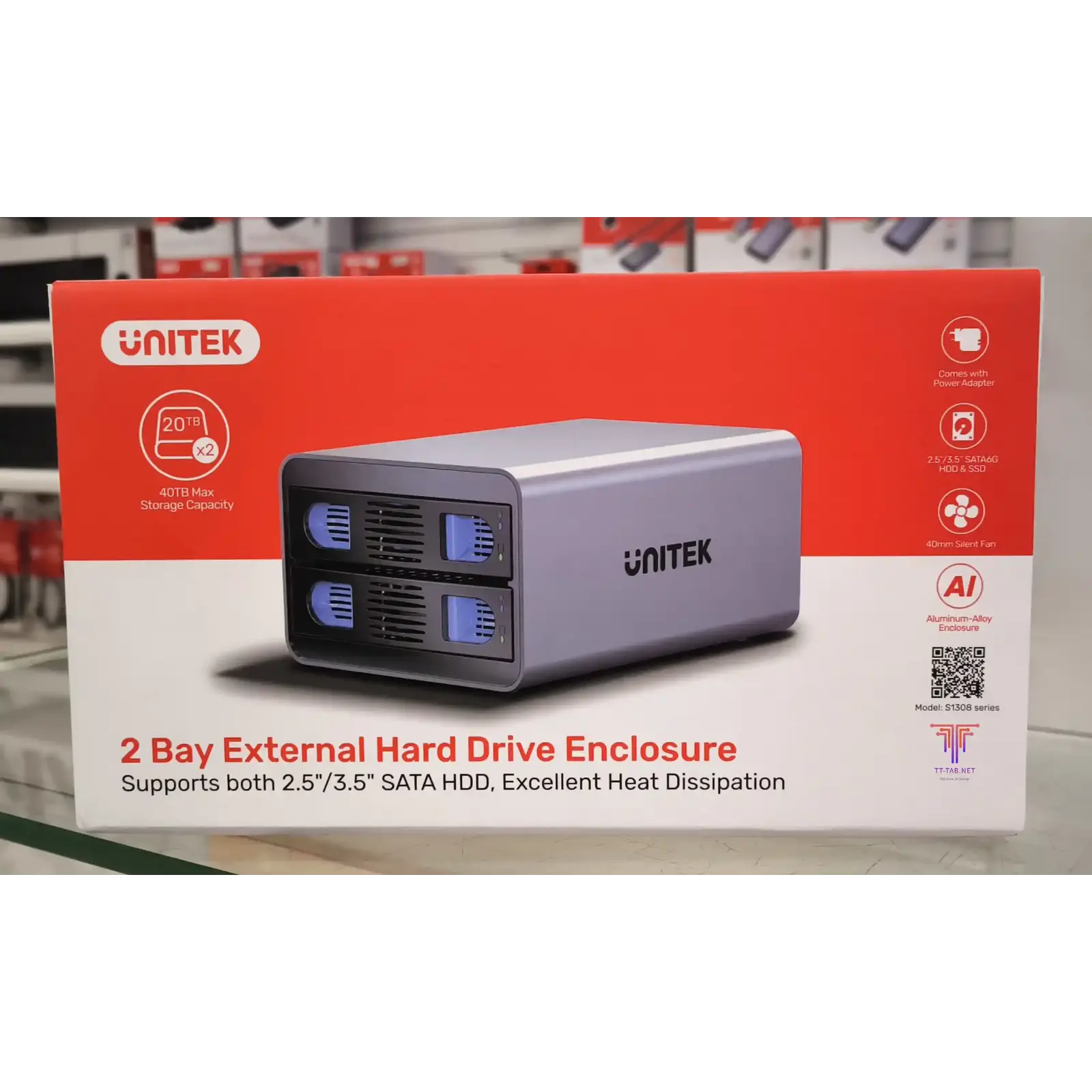 Unitek S1308C 2 Bay USB-C RAID External Hard Drive Enclosure - للتقنيات الحديثة TT TAB متجر