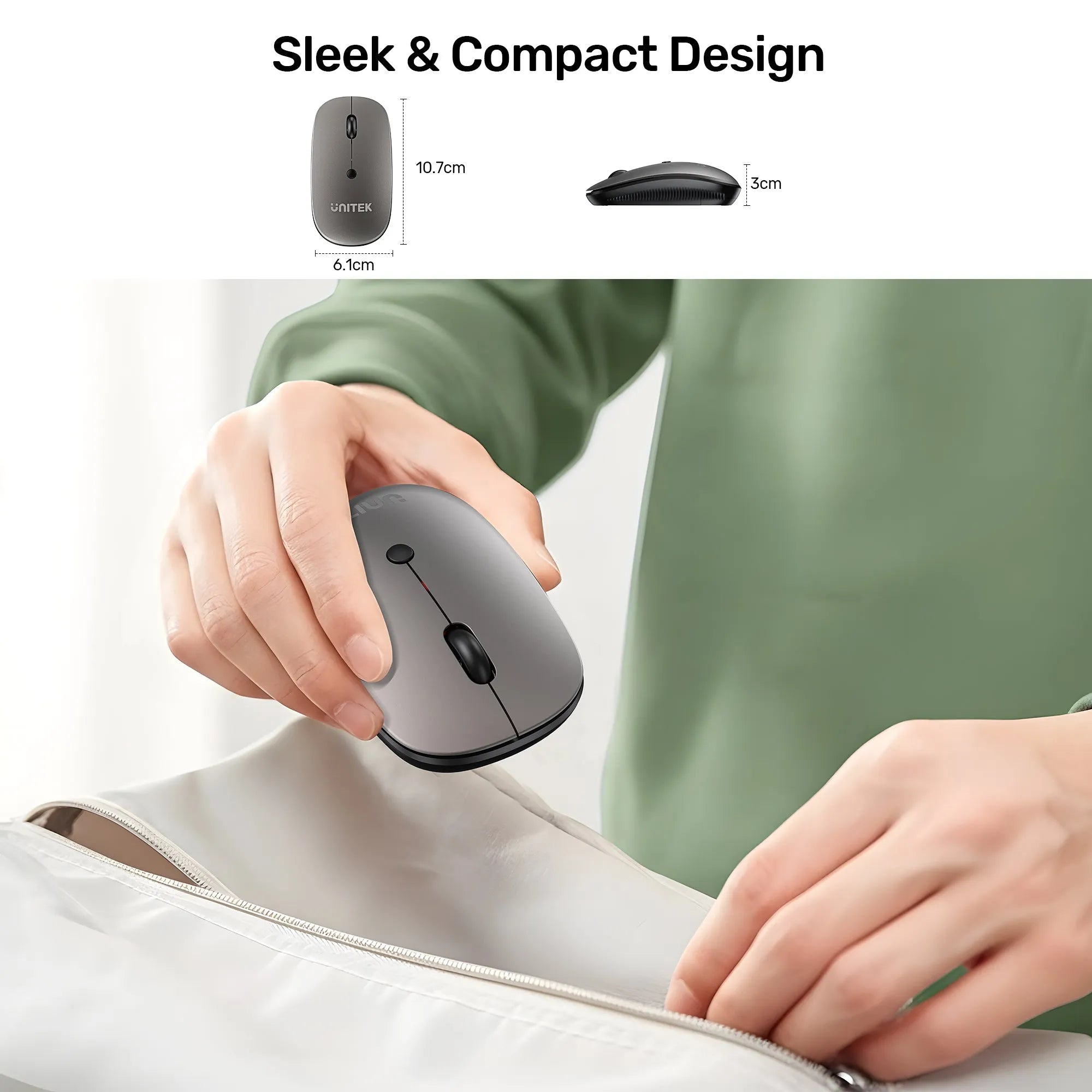 Unitek SlimTrack 2.4GHz Wireless Optical Mouse with Quiet Clicks - متجر TT Tab للتقنيات الحديثة