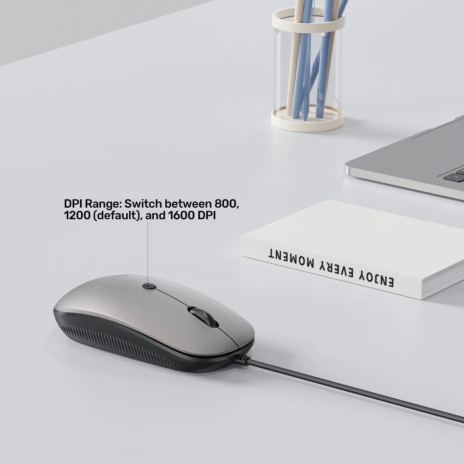 Unitek SlimTrack Wired Optical Mouse with Quiet Clicks - متجر TT Tab للتقنيات الحديثة
