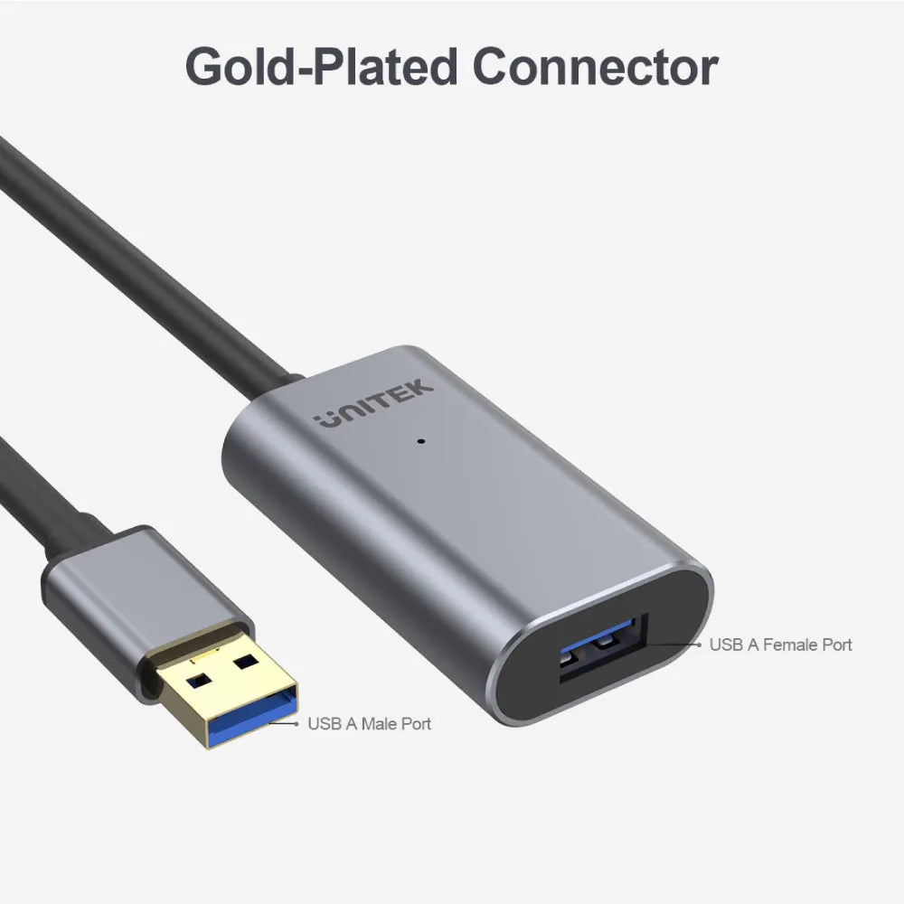 Unitek USB-A to USB-A 3.0 Active Extension Cable - متجر TT Tab للتقنيات الحديثة - متجر TT Tab للتقنيات الحديثة
