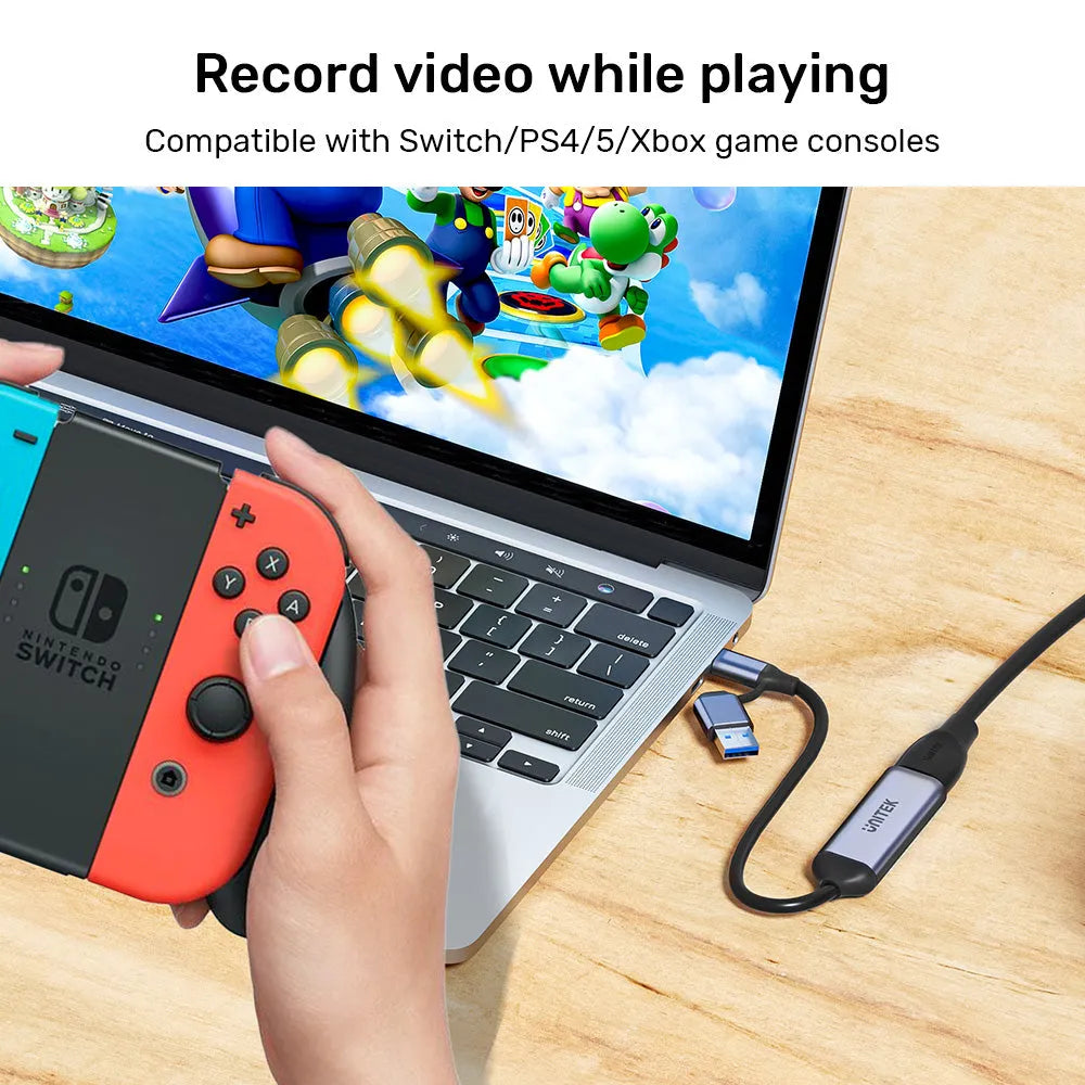 Unitek V1167A HDMI to USB-C/A Video Capture Card - متجر TT Tab للتقنيات الحديثة