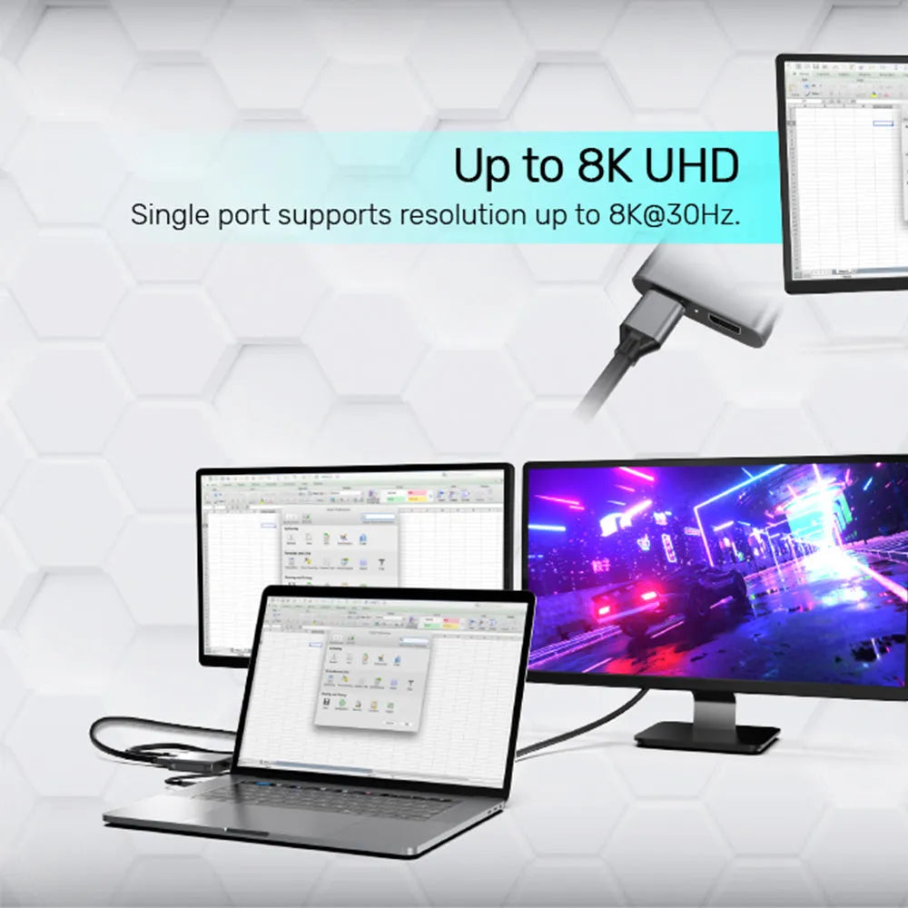 Unitek V1404A USB-C to Dual DisplayPort Adapter - متجر TT Tab للتقنيات الحديثة