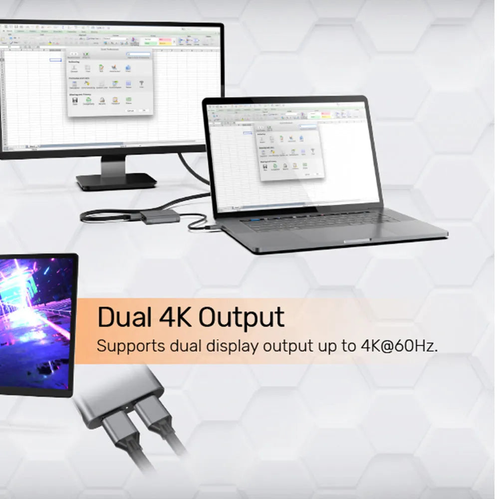 Unitek V1404A USB-C to Dual DisplayPort Adapter - متجر TT Tab للتقنيات الحديثة