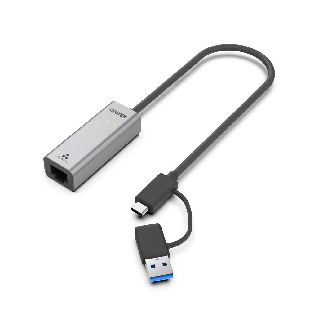 Unitek Y-3465A USB-C/A to Gigabit Ethernet Adapter - متجر TT Tab للتقنيات الحديثة