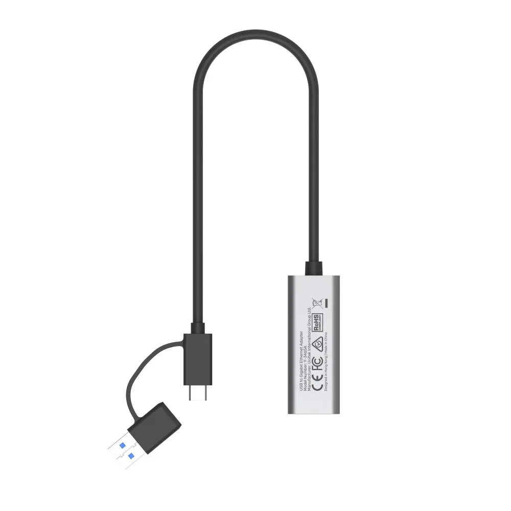 Unitek Y-3465A USB-C/A to Gigabit Ethernet Adapter - متجر TT Tab للتقنيات الحديثة