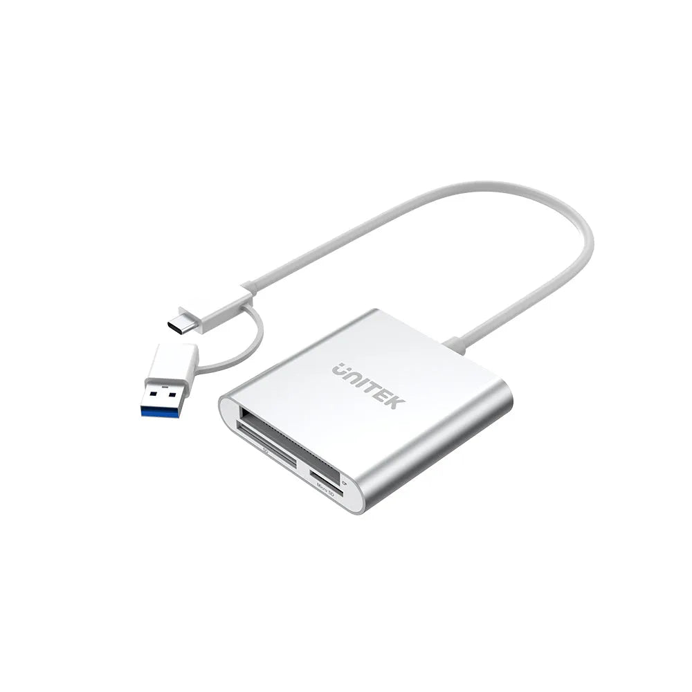 Unitek Y-9313D 3-Ports Card Reader With USB-C/A Adapter