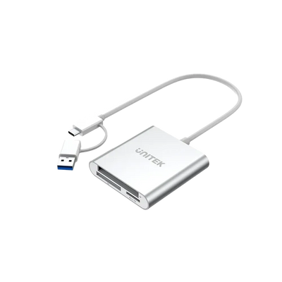 Unitek Y-9313D 3-Ports Card Reader With USB-C/A Adapter